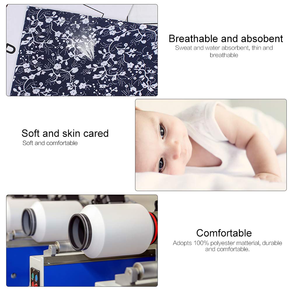 7pcs 50 * 50cm Cotton Fabric, DIY Assorted Squares Pre Cut Bedding Kit Quarters Bundle Patchwork Home Textile for Sewing Quilting Home Decoration (Navy Blue System)