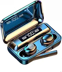 Fone de Ouvido Bluetooth 5.3 TWS Sem Fio – Estojo Carregador com Display LED e Função Power Bank, Som Estéreo HD, Resistência à Água, Microfone Embutido, Compatível Android e iOS