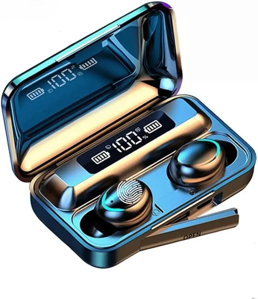Fone de Ouvido Bluetooth 5.3 TWS Sem Fio – Estojo Carregador com Display LED e Função Power Bank, Som Estéreo HD, Resistência à Água, Microfone Embutido, Compatível Android e iOS