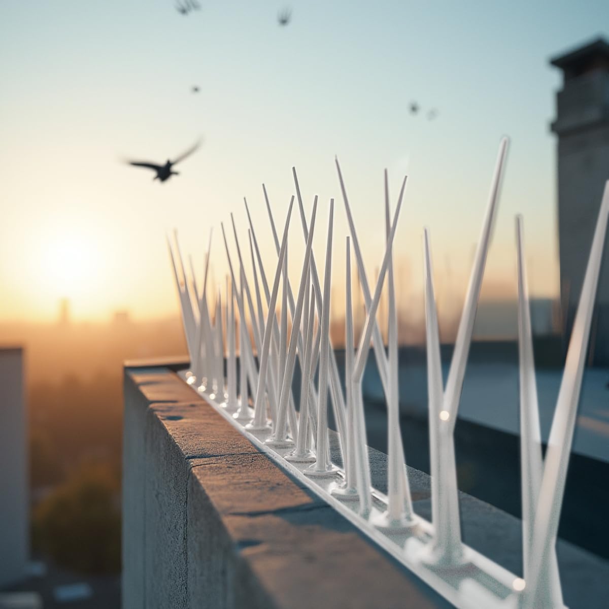 KADAX Odstraszacz ptaków z tworzywa sztucznego, kolce do ochrony przed ptakami, na balkon, okno, dach, do ogrodu, odstraszacz ptaków, gołębi (biały, 50 sztuk)