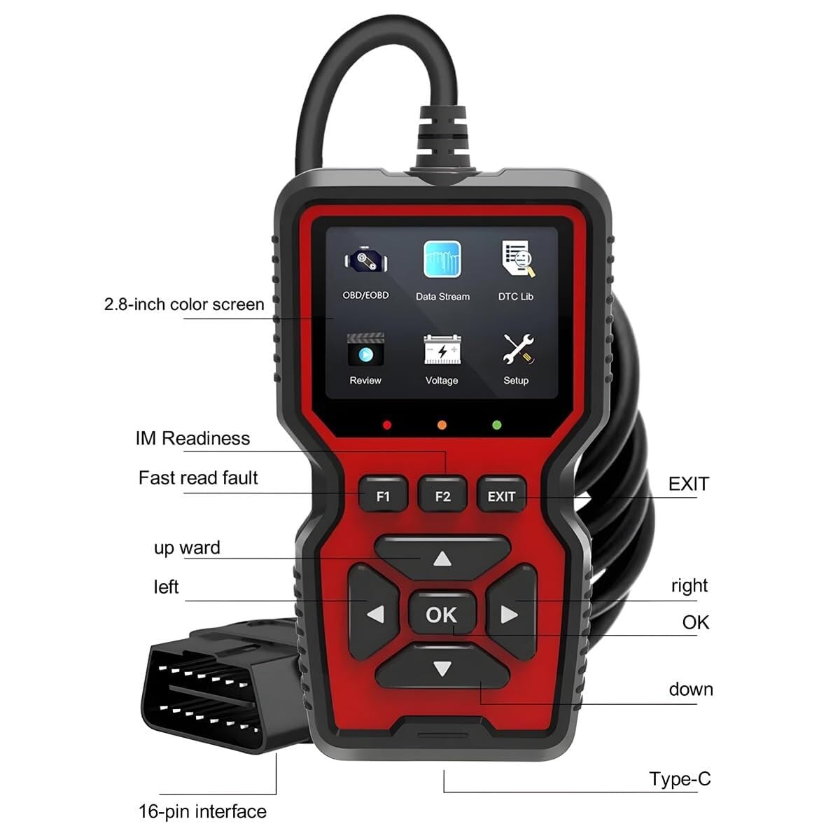Amazon.co.jp: 車OBD2スキャナー V519 自動コードリーダー 車診断