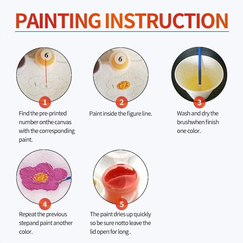 Snapklik.com : HIVIEW Paint By Numbers For Adults 16 X 20 Inch Canvas ...