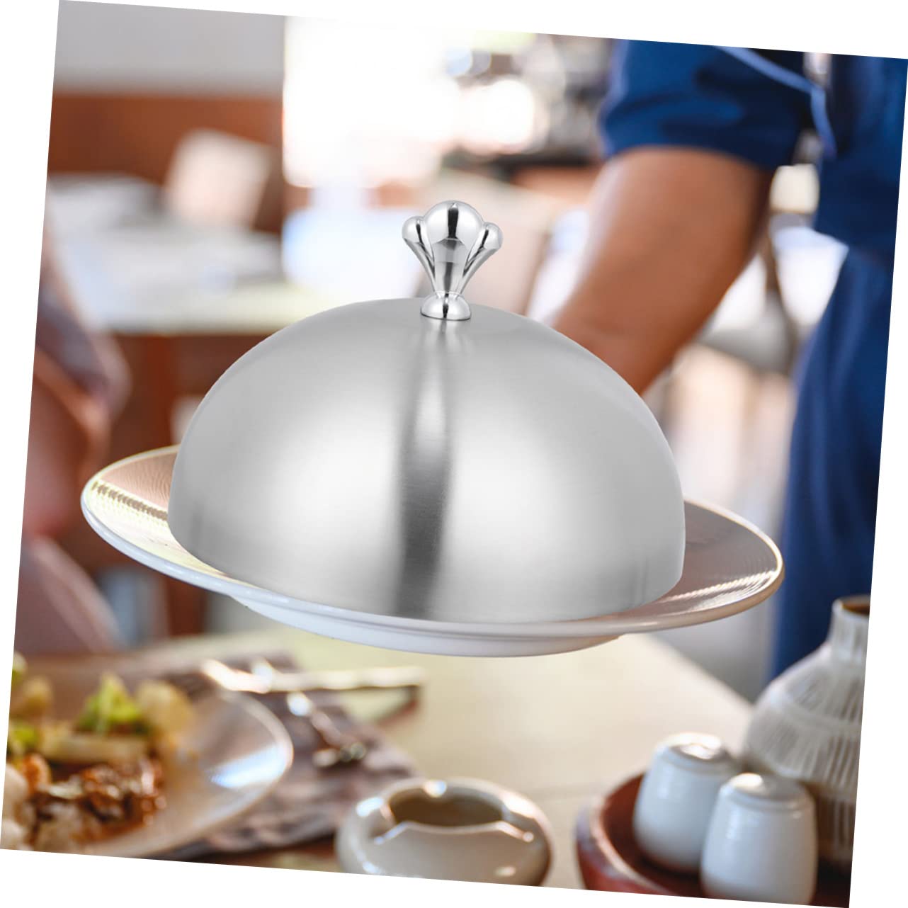 Coperchio Per Alimenti In Acciaio Inossidabile, Cupola Per Bistecche E Barbecue, 32x32 Cm, Con Maniglia