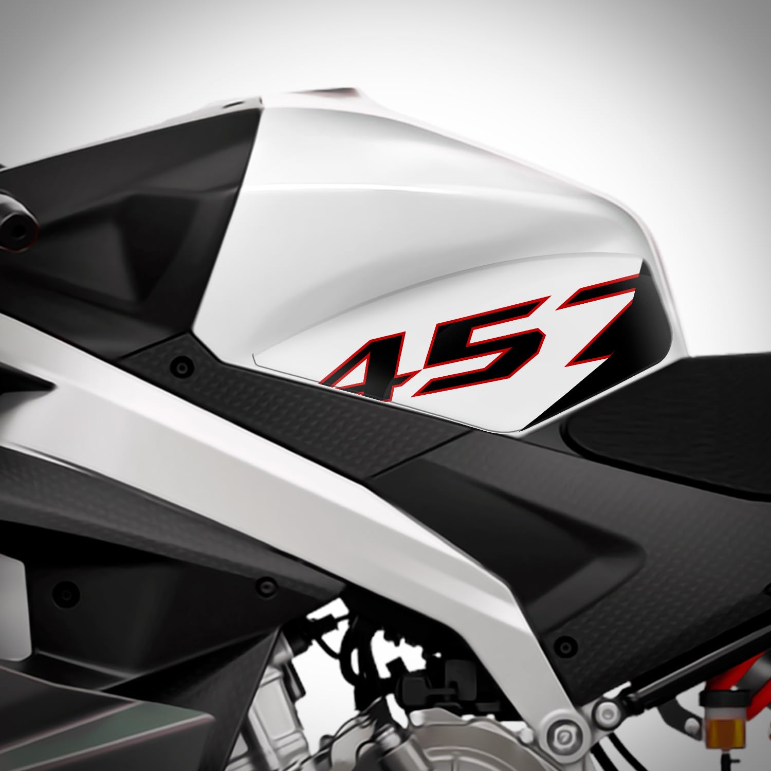 Az Graphishop seitliche Tankprotektoren aus 3D-Harz, kompatibel mit Aprilia RS 457 2024-2025 L-234 (Opalescent Light)