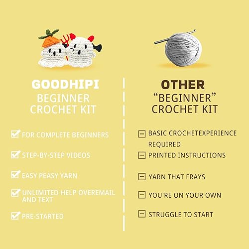 Miniatura 6 de Kit de ganchillo para principiantes que brillan en la oscuridad, kit de inicio de ganchillo con tutoriales en video paso a paso, muñeca fantasma,
