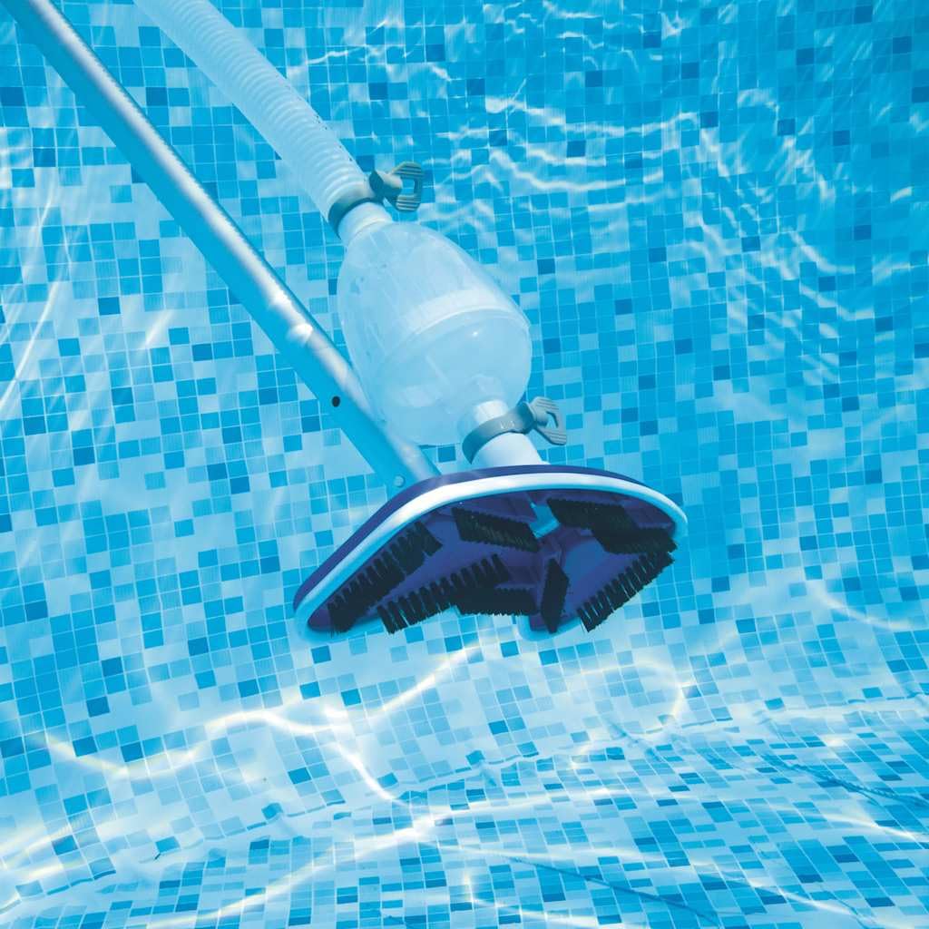 Flowclear Deluxe 58237 - Set di pulizia per piscina, con schiumatore per superfici, aspiratore a vuoto e retino, contenitore rimovibile per pompe filtranti a partire da 3028 l/h, per esterni