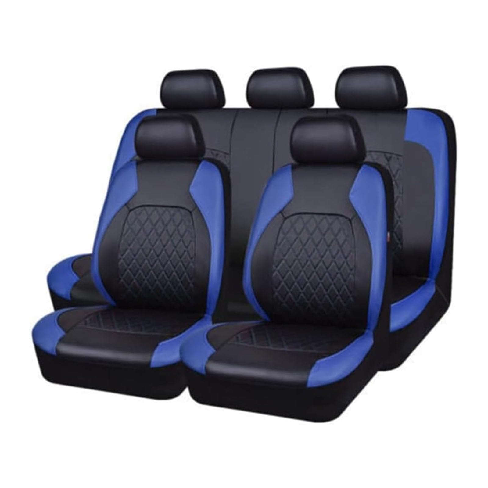 Auto Sitzbezüge Sets für Opel Insignia B/Insignia Sports Tourer 2017-2024,PU Leder Autositzbezüge Vordersitze Rückbank Wasserdicht Allwetter Wasserdicht Innenraum Zubehör,A/Blue