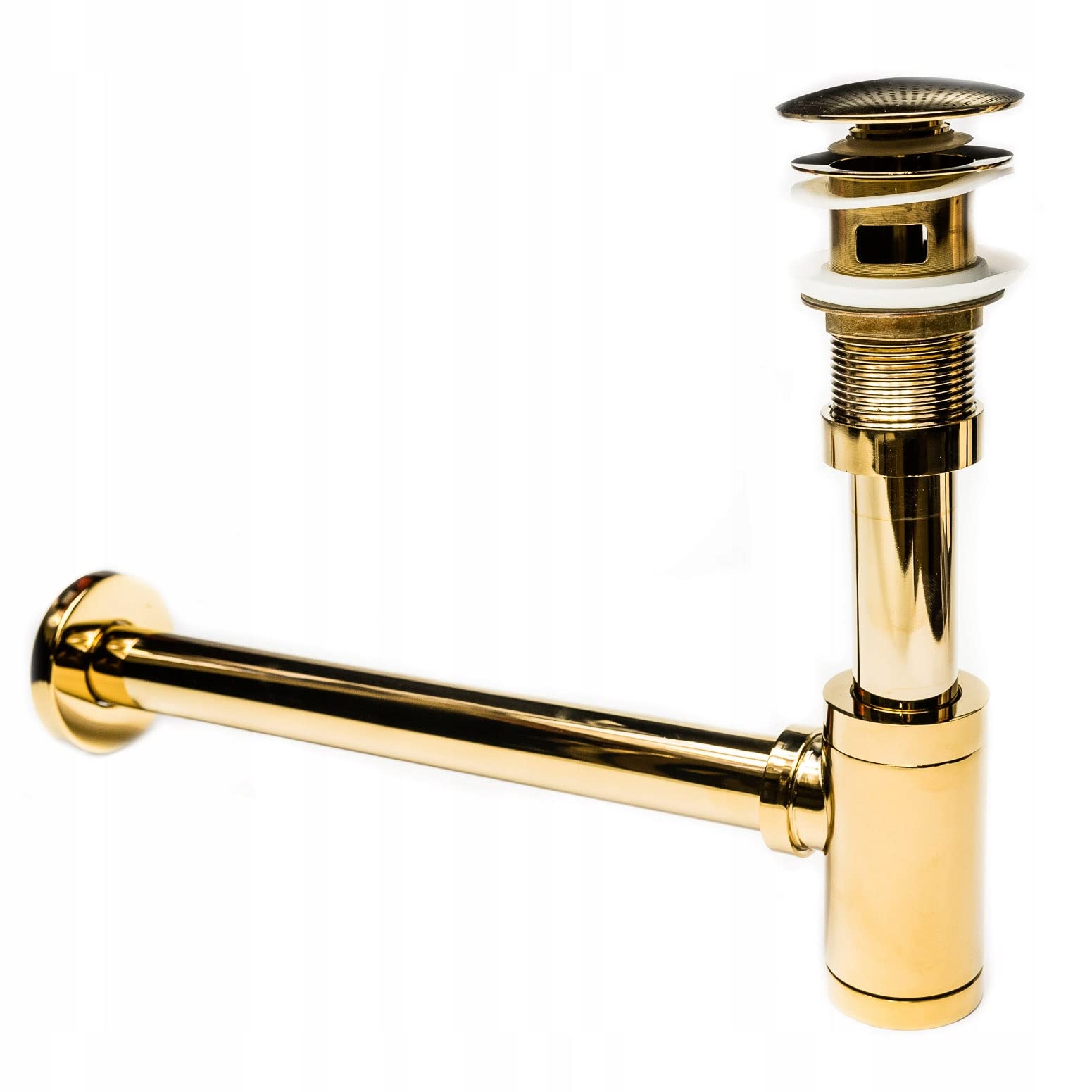 Waschbecken-Siphon | Gold | für Waschbecken | verhindert Verstopfung & Gerüche