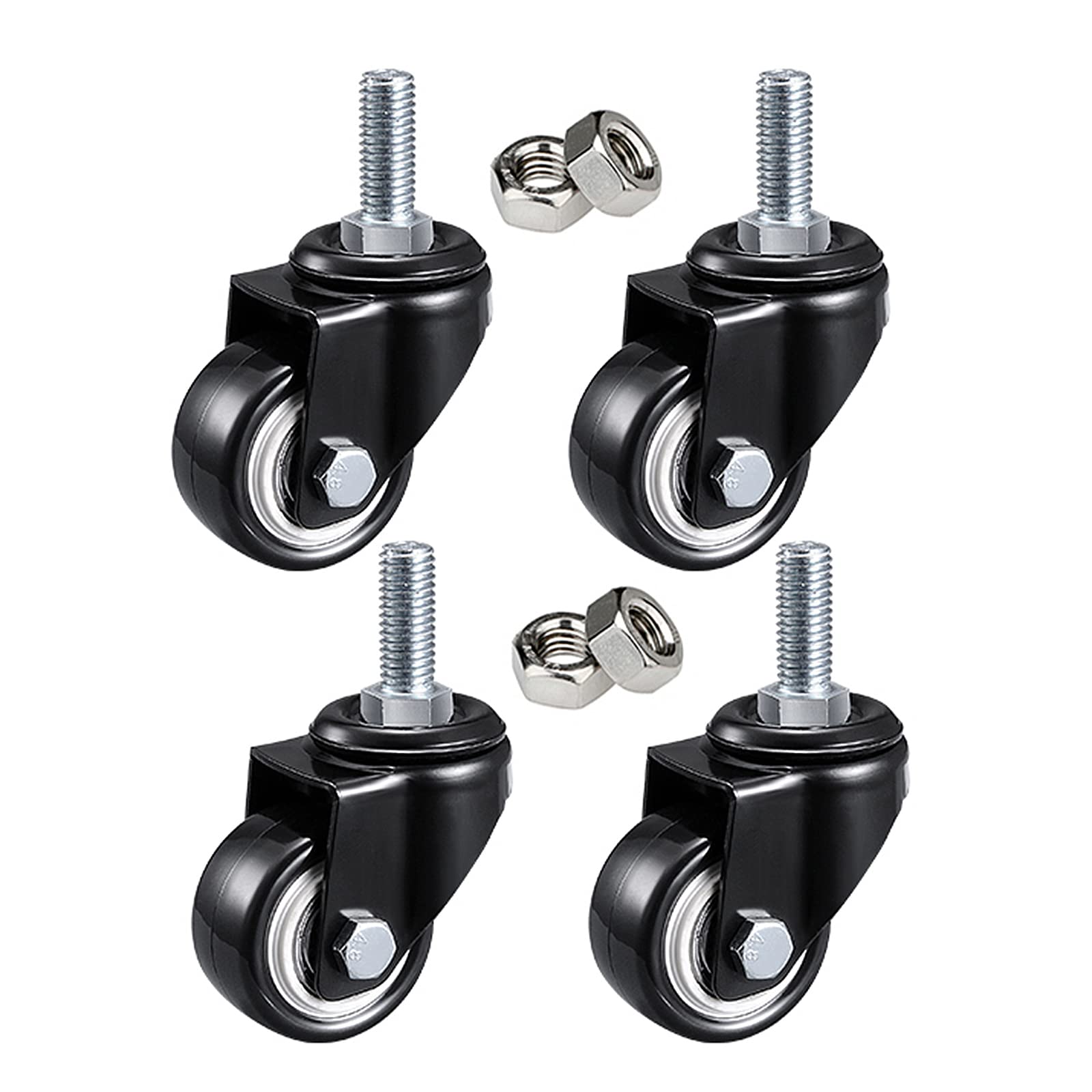 Roulettes pivotantes pour meubles robustes avec frein M8/M10 charge 160kg