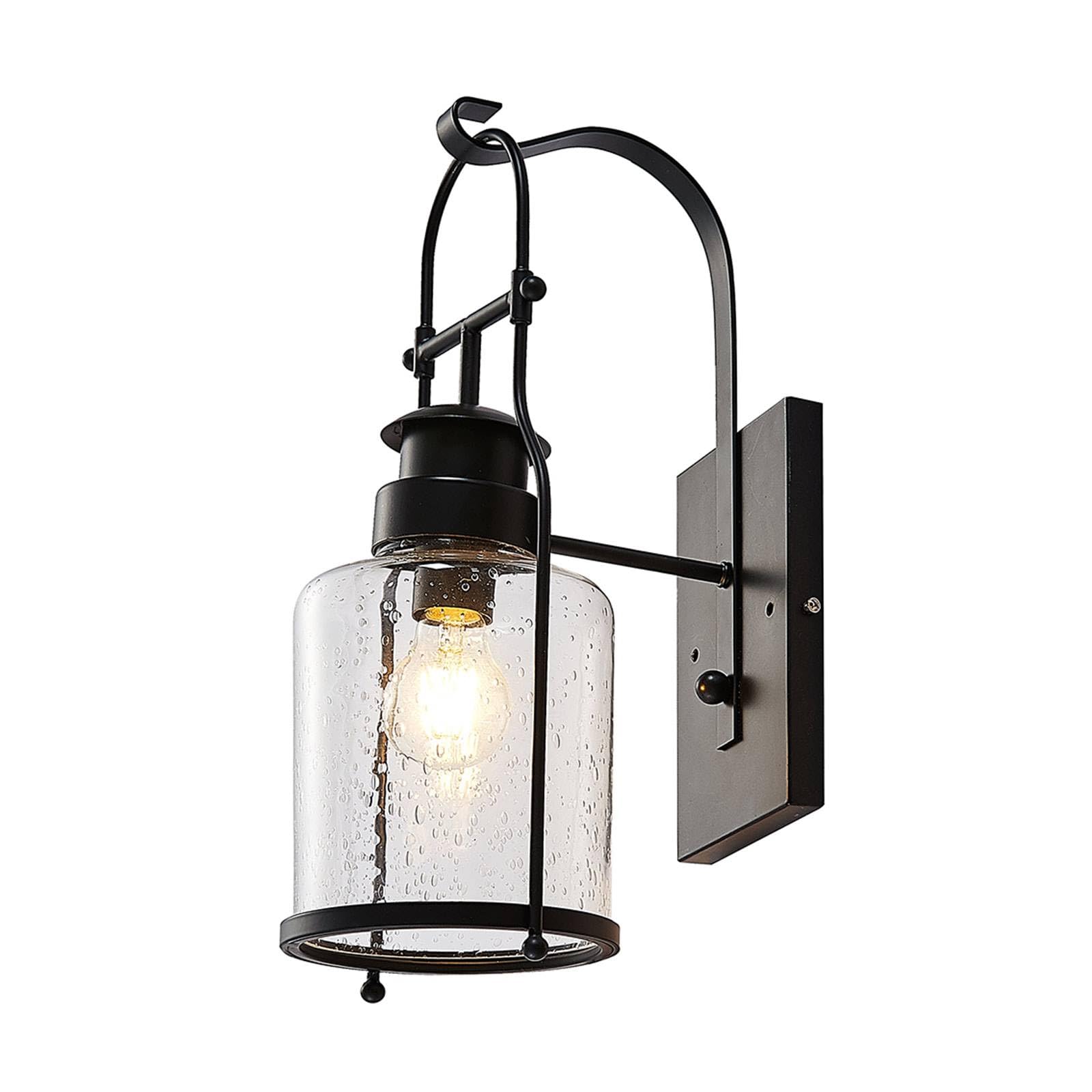 Lindby Wandleuchte, Wandlampe Innen (Laterne) Rozalie (Retro Vintage Antik) in Schwarz aus Metall (1 flammig E27) - Wandstrahler Wandbeleuchtung Schlafzimmer/Wohnzimmer Flurleuchte