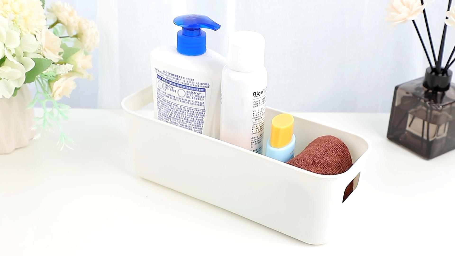 Lot De 4 Bacs De Rangement GmeDhc - Organisateur Plastique Pour Cuisine, Salle De Bain, Bureau - Blanc