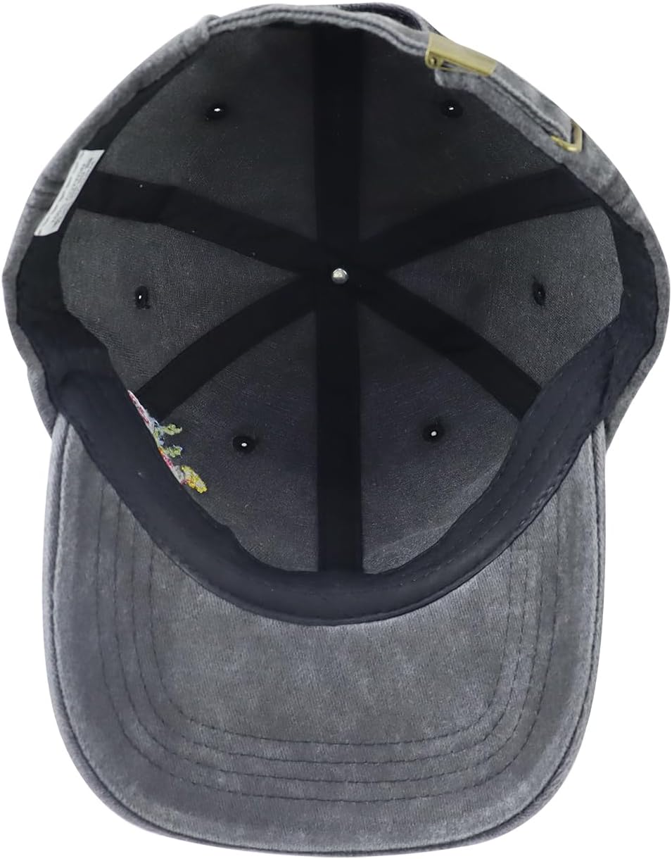 Flower Hat for Women Girls, Funny Adjustable Cotton Embroidered Elegant Floral Flower Lovers Baseball Cap - Image 5