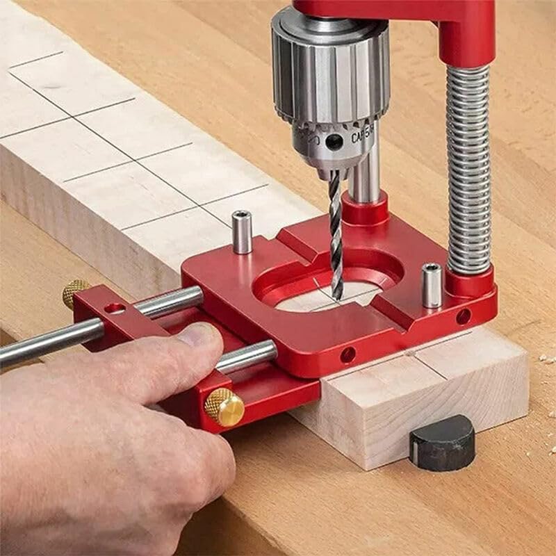Localisateur de perceuse portable réglable pour travail du bois Rouge