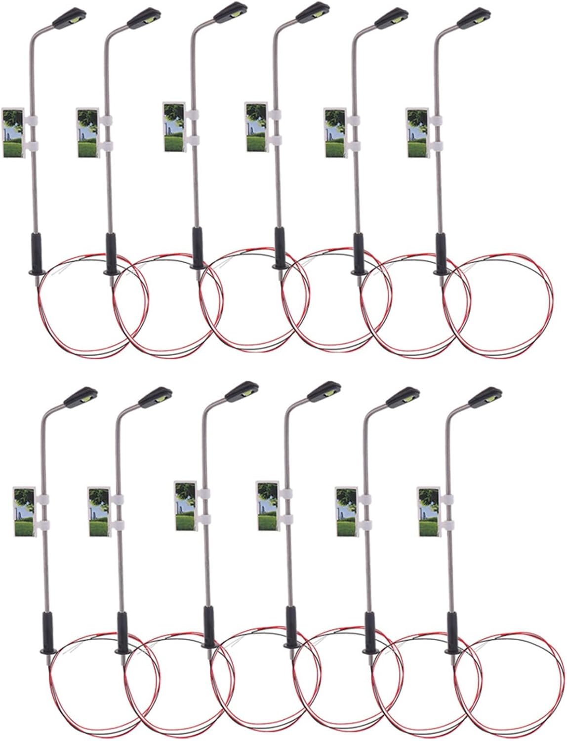 100 Pieces Mini Model Railway Train Lamppost Street Light Warm White HO Scale 1:100 Garden Landscape Light