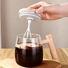 Automatic Mixing Cup 500ml | Self Stirring Mug | Electric Coffee Maker with USB Charging | Glass Electric Self Mixing Cup with Lid & Handle | Coffee Blender Mug Travel