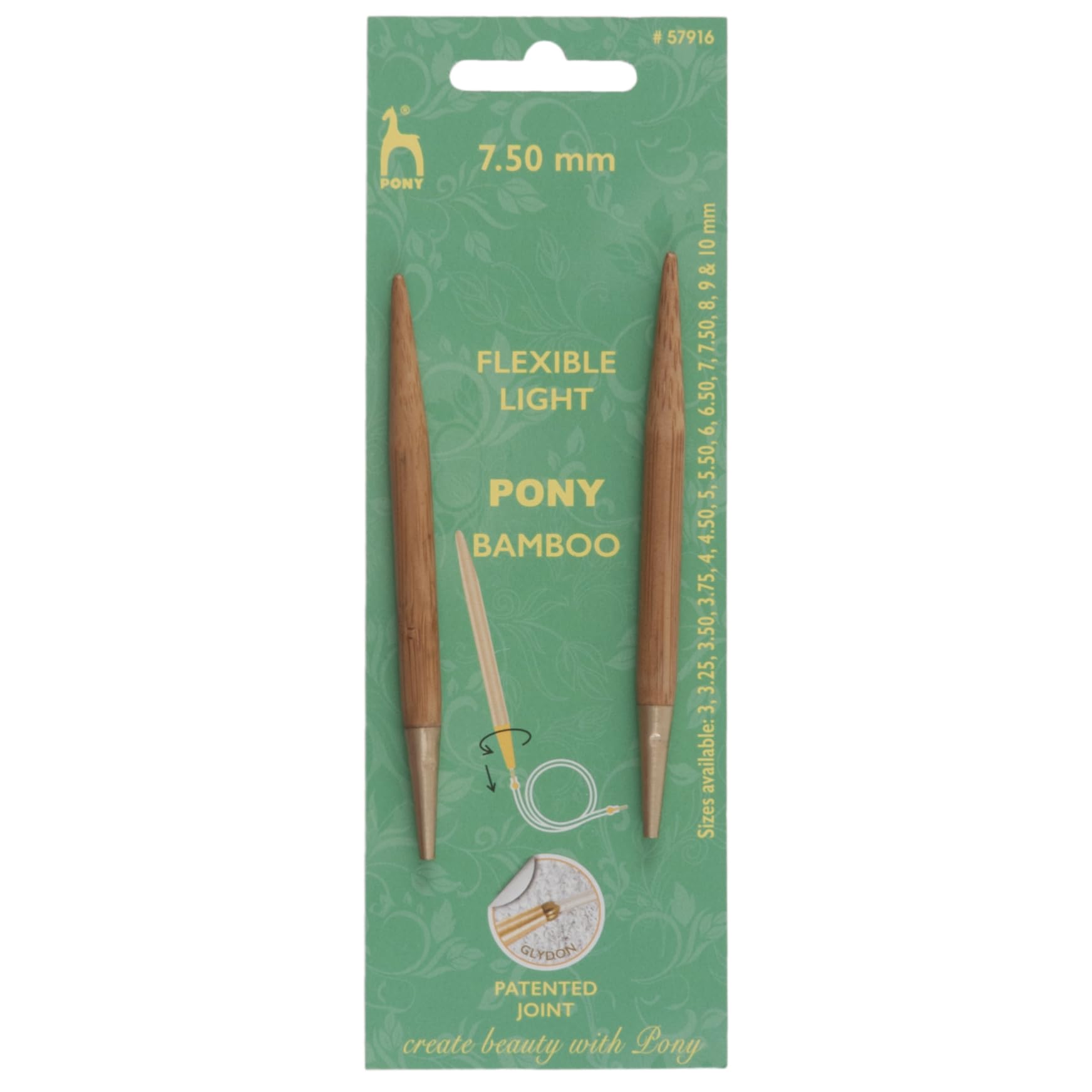 Pony Shanks: Interchangeable: Bamboo: 10.5cm x 7.50mm