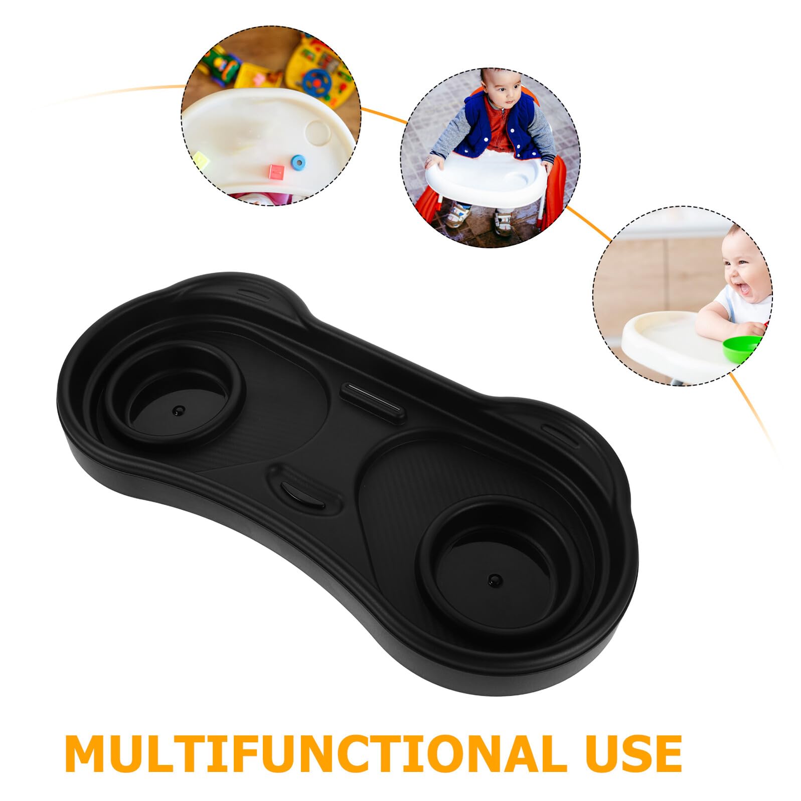Vassoio per Snack Passeggino con Portabicchieri Staccabile in Plastica ABS a Forma di Panda Accessorio per Carrozzine per Viaggi e Uscite con Piccoli