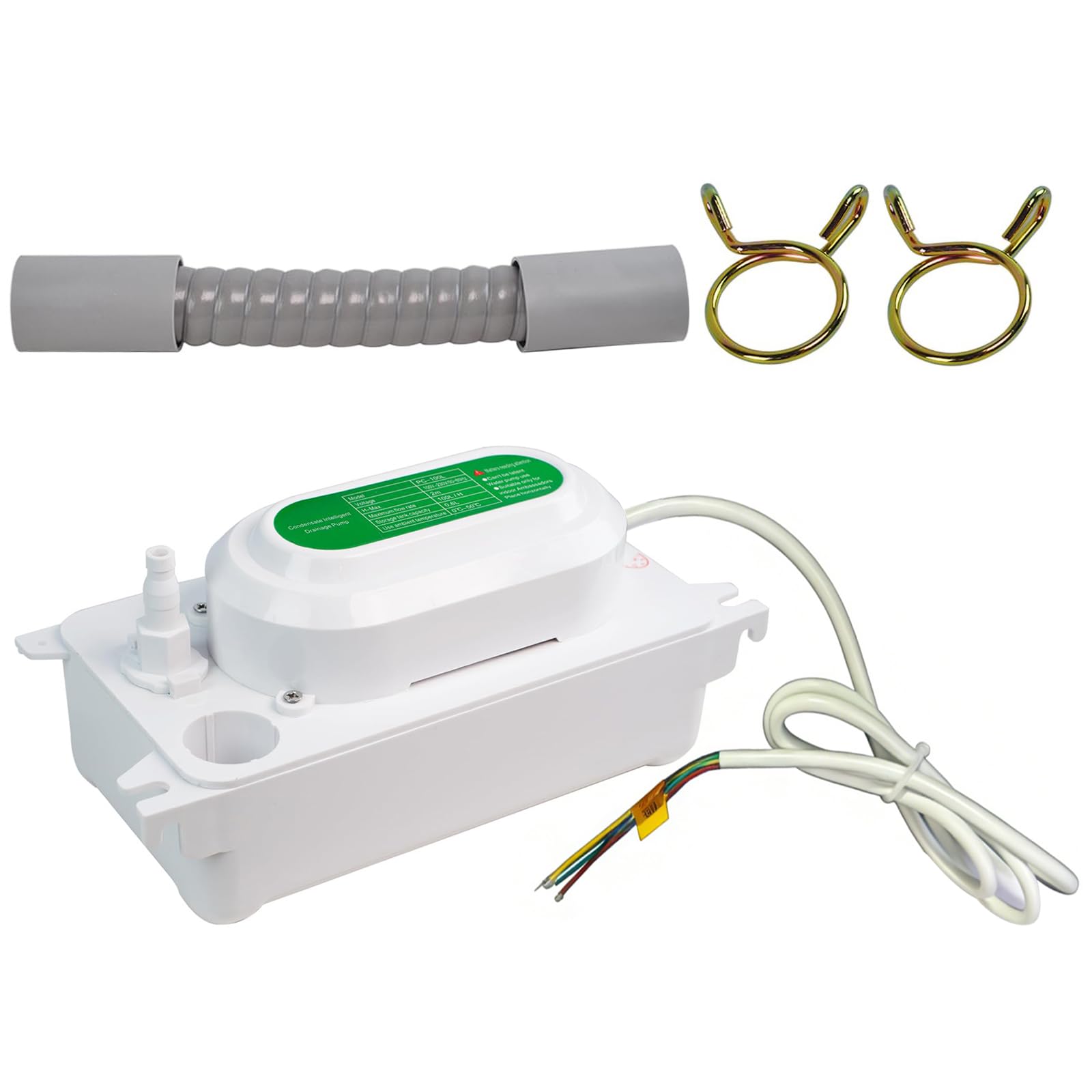 Elnwnnkc Condensate Pumping Automatic HVAC Lift Removal Drain 100L / H with 600ml for Dehumidification 100‑230V HVAC Condensate Pumping Conditioning Water Fan