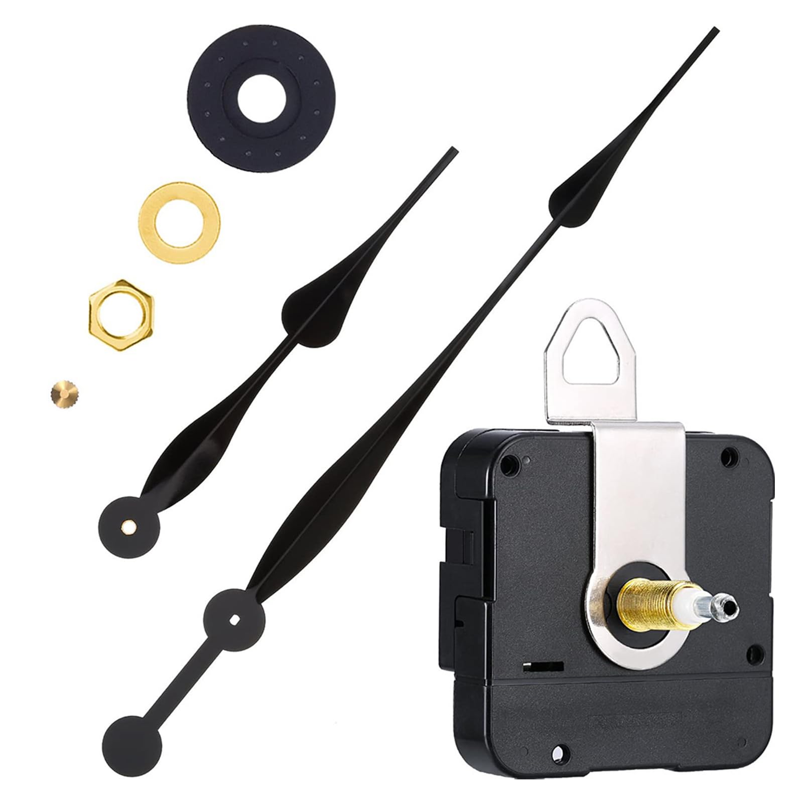 HZBB Quartz Wall Clock Movement Mechanism Repair Part with Long Hands Replacement Accessories Motor Parts Movements Battery Operated