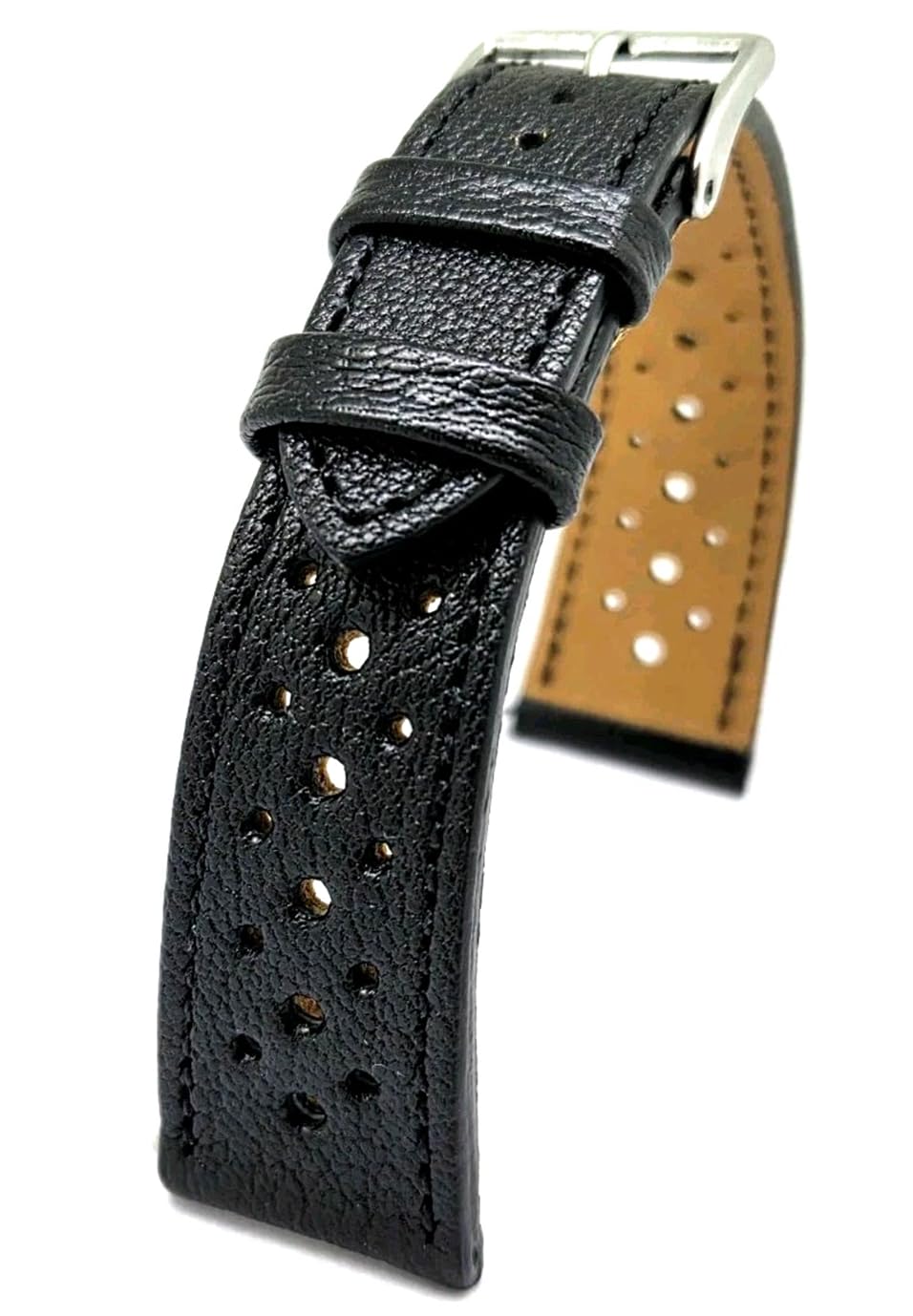 Fluco Uhrenarmband Racing 20mm Schwarz sehr weich, made in Germany