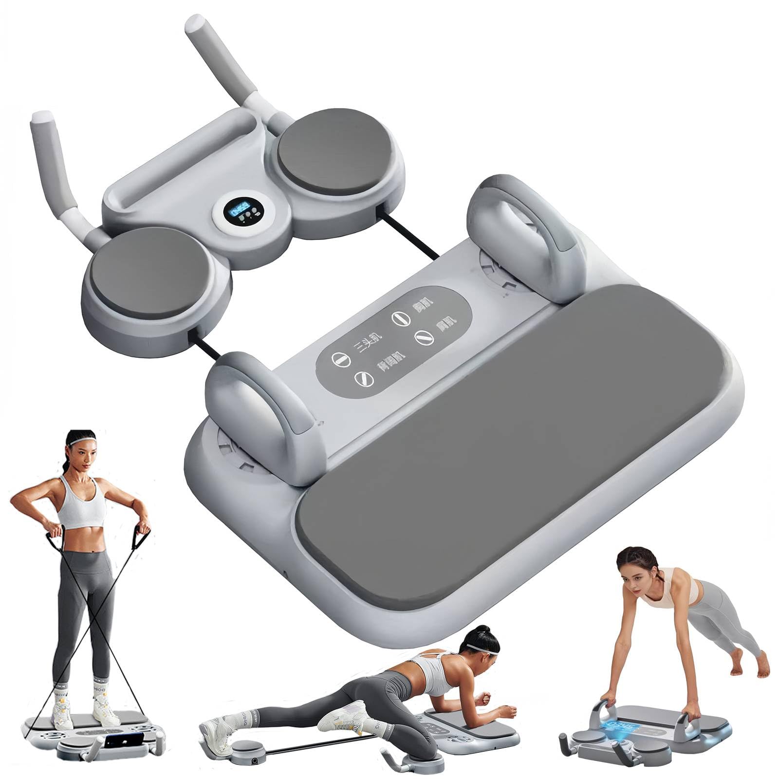 Pilates Reformer, Máquina De Pilates Multifuncional 6 En 1 - Entrenador De Planchas/Rueda Abdominal con Rebote/Bandas De Resistencia Y Tabla De Flexiones, Equipo De Fitness para El Hogar