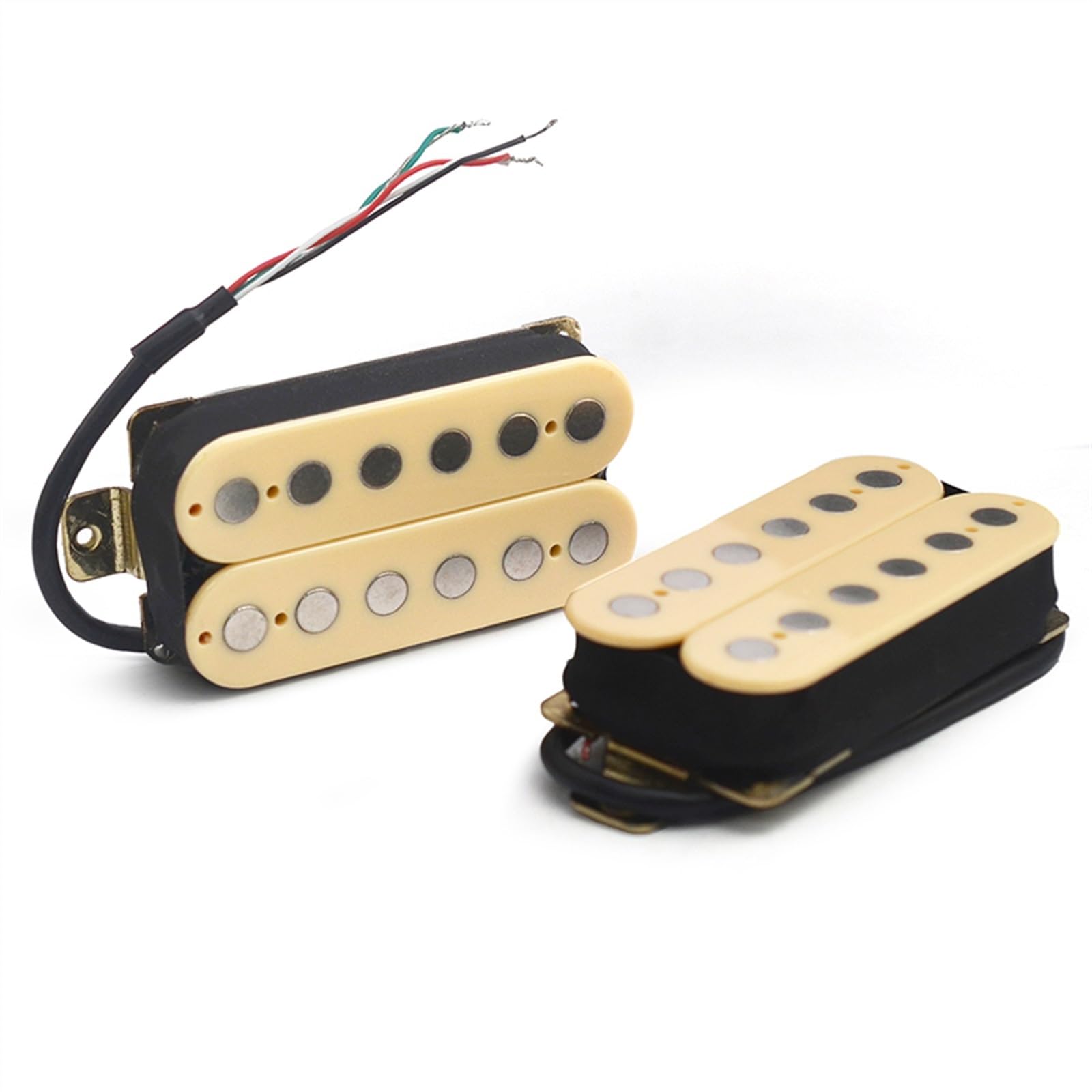 Gitara Elektryczna Humbucker Big Pole Piece Podwójna Cewka Magnes Ceramiczny Przetwornik Gitarowy Z 4 Przewodami Gitary Elektrycznej Części Zamienne (Color : Set)
