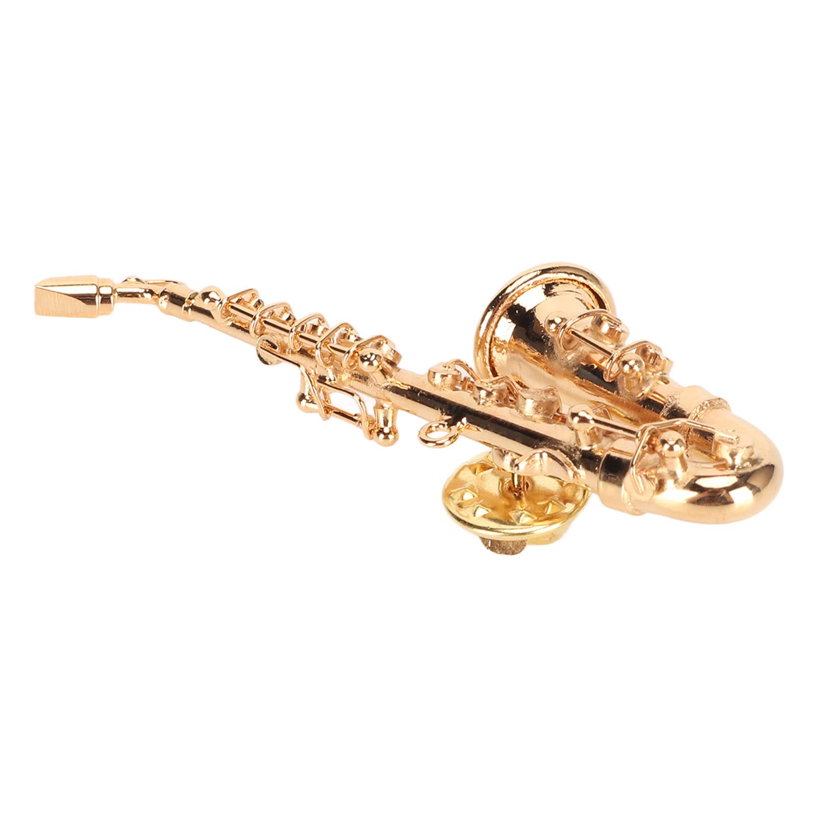 Broche de Instrumento Musical, Forma de Saxofón Realista Broche Musical en Miniatura Moda Dorada Exquisita con Caja de Regalo para Cumpleaños