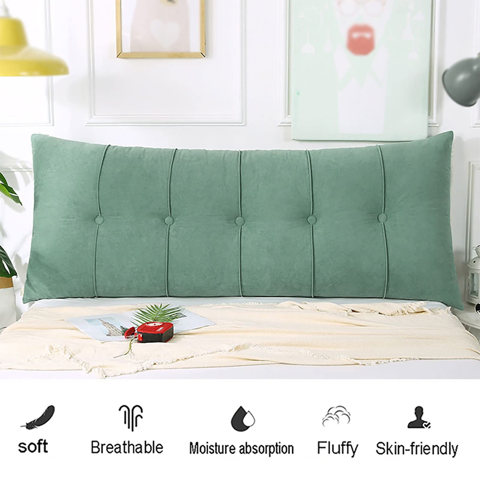 Oparcie zagłówka dużego zagłówka z oparciem, poduszka pod głowę tapicerowana, poduszka do czytania łóżko, poduszka do czytania poduszka pod plecy sofa, zdejmowana poszewka / poduszka pod plecy (kolor: E, rozmiar: 100 x 60 x 20 cm)
