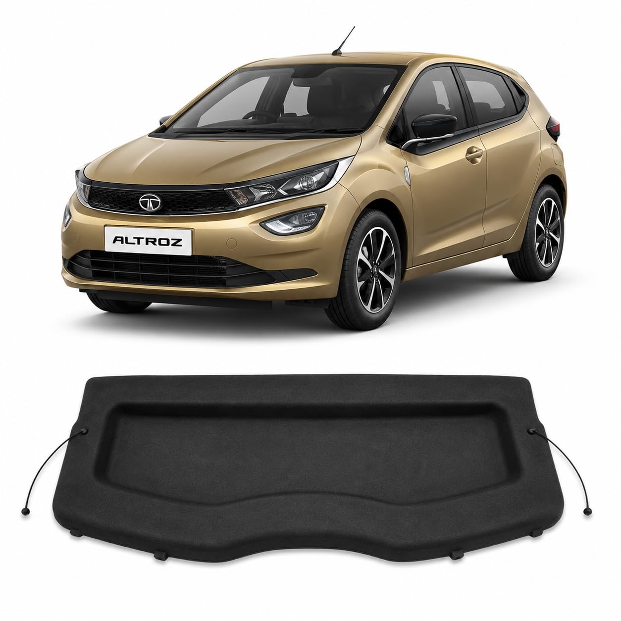 Rear Parcel Tray OE Type | Unbreakable ABS Material | Compatible with Tata Altroz 2020-2023 | Black Cargo Cover Shelf-picture-16