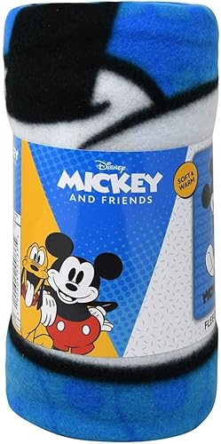 Mickey - Manta de forro polar de 45 x 60 pulgadas | Divertida manta de forro polar de Mickey Mouse para niñas y niños | Funda de cama de tela ligera
