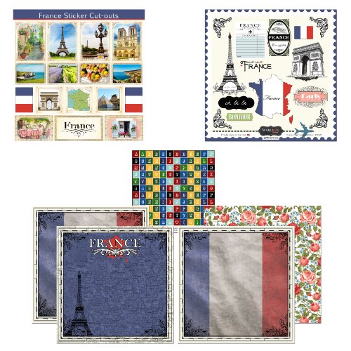 Scrapbook Customs Themed Paper and Stickers Scrapbook Kit, France Sightseeing