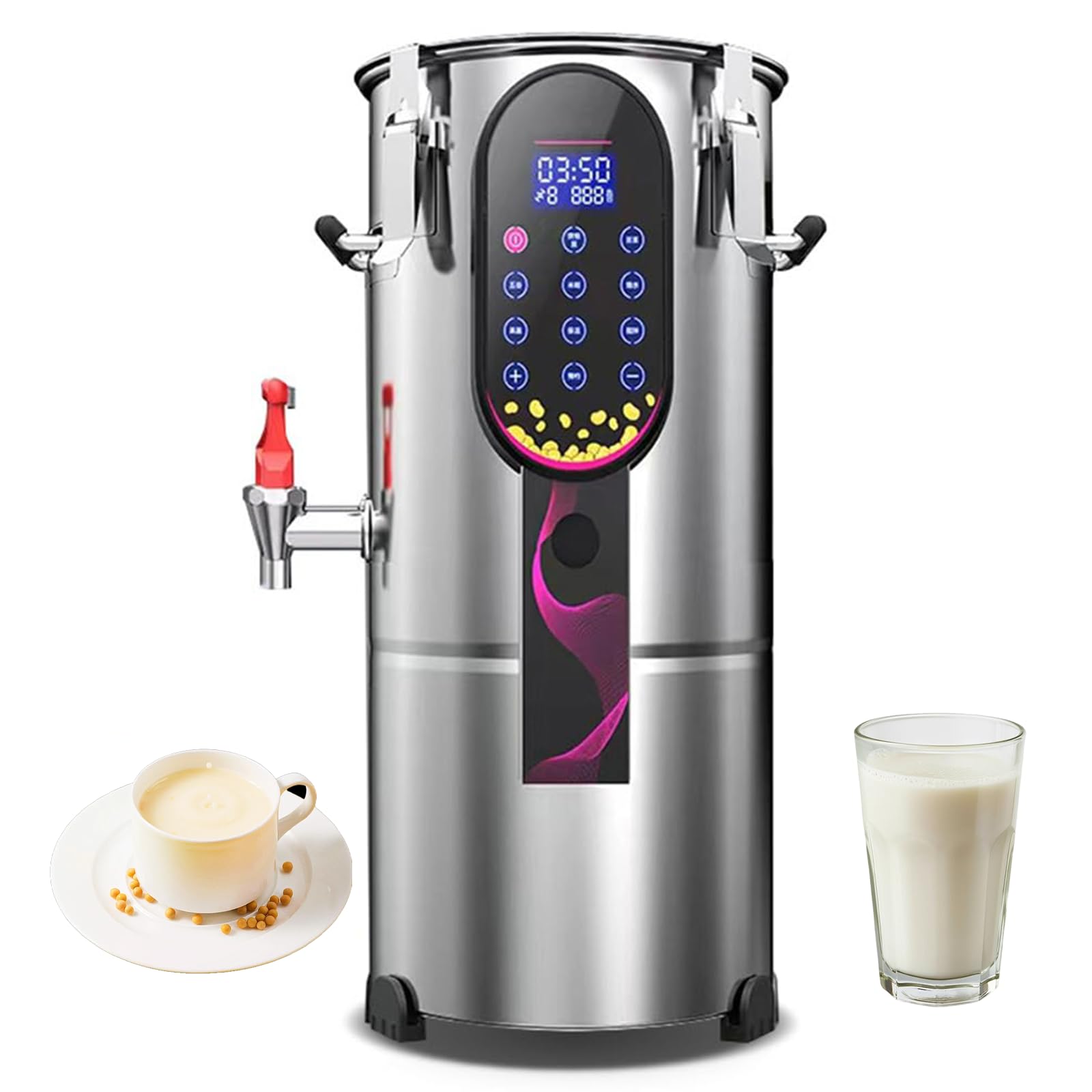 XCSCUK Commercial Soy Milk Maker,Stainless Steel Nut Milk Maker Machine, with Removable Filter and Timer,for Kitchen and Restaurant (11L)