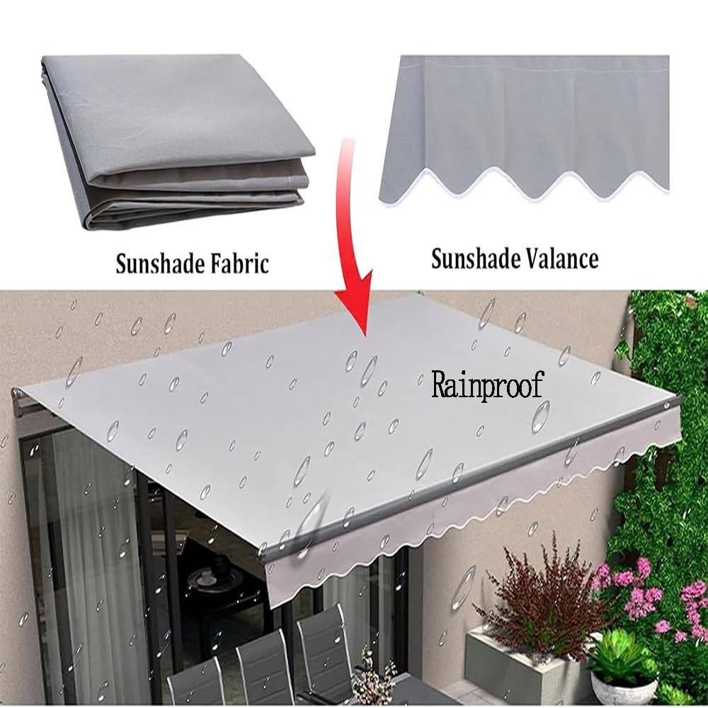Toldo Retráctil Recambio De Tela 200 240 300 350 400cm Cubierta del Toldo De La Sombra del Sol, Lona Recambio Jardín Patio Terraza Balcón(Khaki,11.5x10ft/350x300cm)