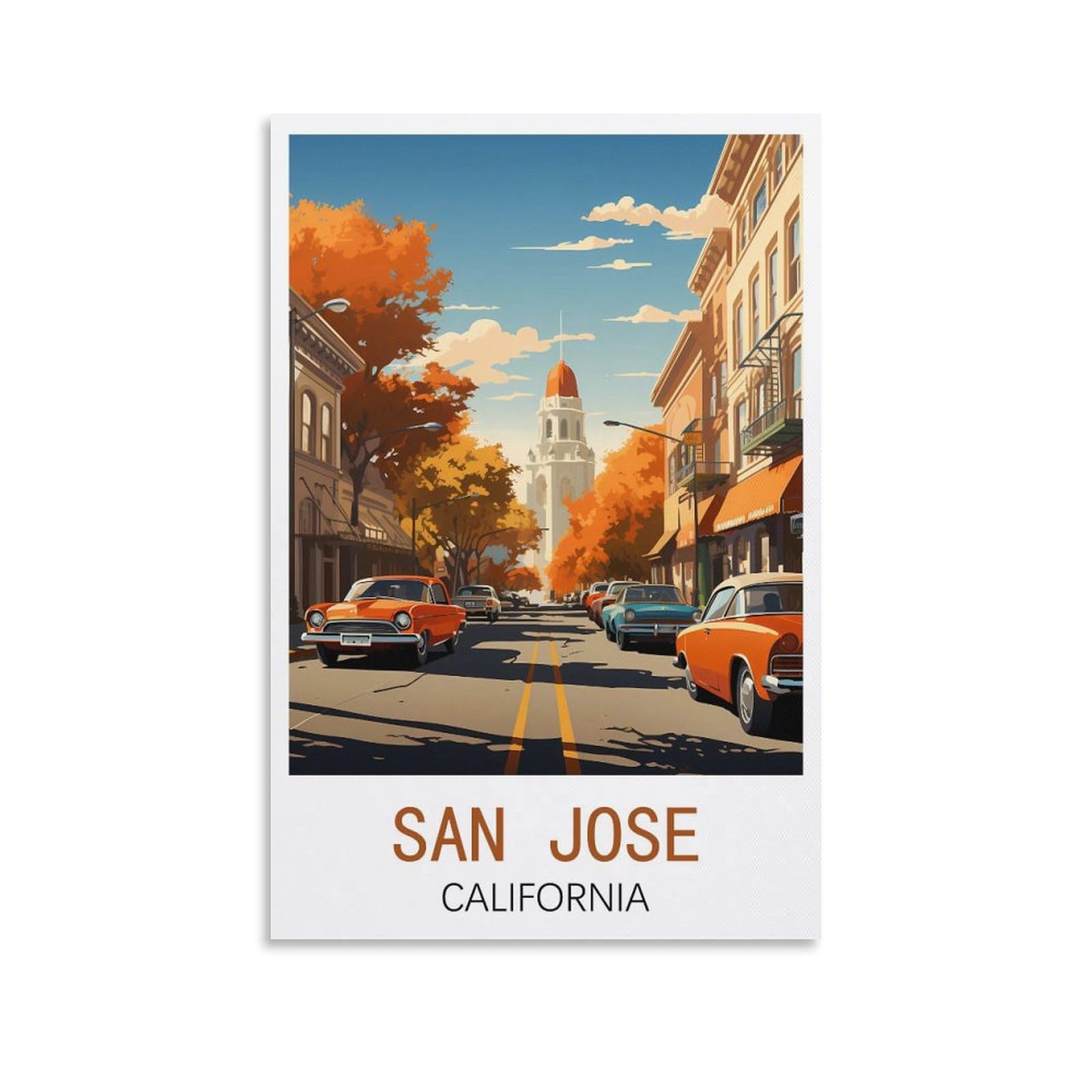 EZMLFA 5D Diamond Art Kits for Beginner,San Jose California,Beginners,DIY Full Round Drill Diamond Dot Gem Art Kits for Adults,Crafts for Decor 40x50cm