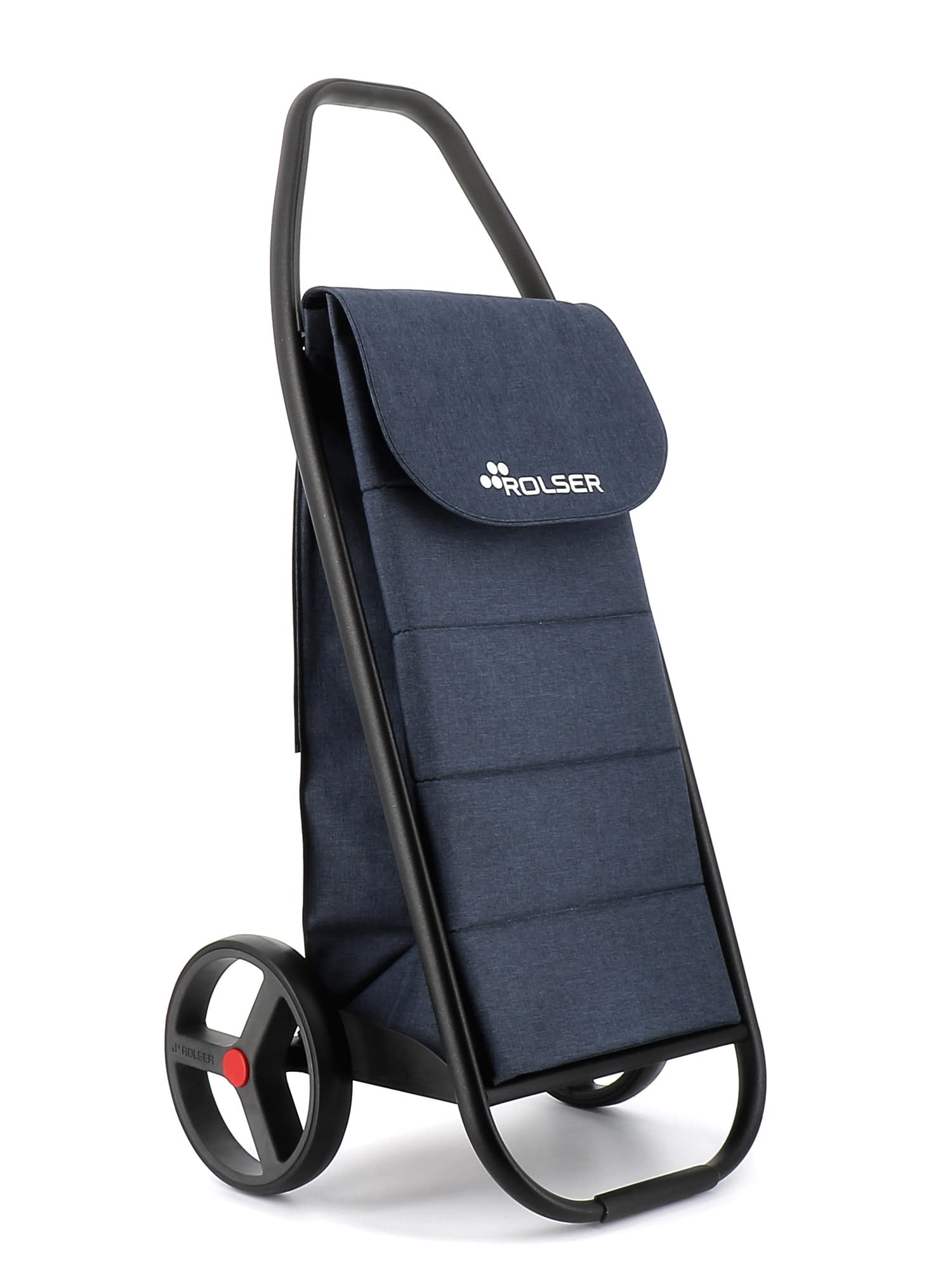 Rolser COM Polar Black Tube 2 Big Wheel Shopping Trolley - Navy