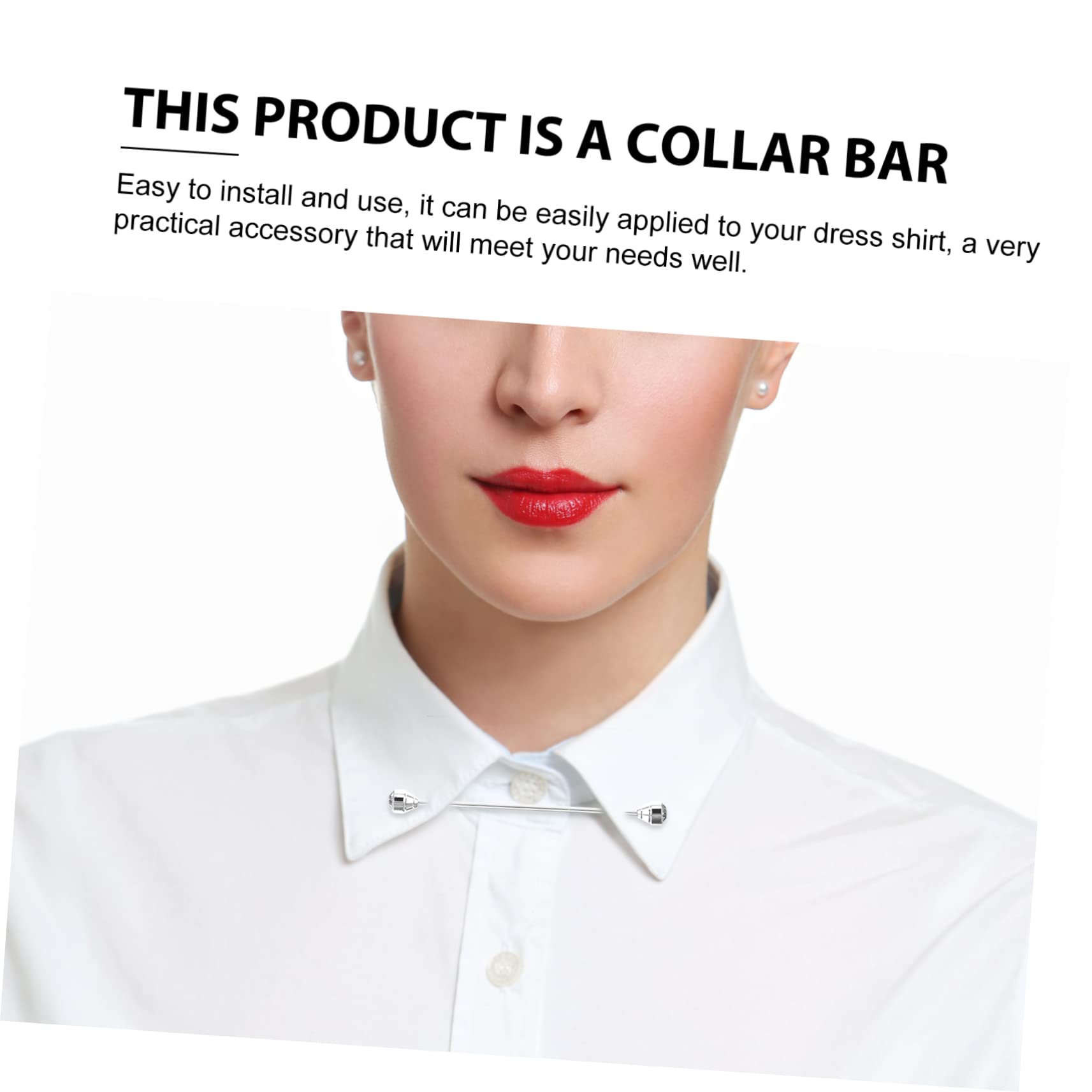 Beavorty Men's Collar Bar Tie Pin Set Rhinestone Lapel Pins Fashionable Suit Accessories for Business Casual