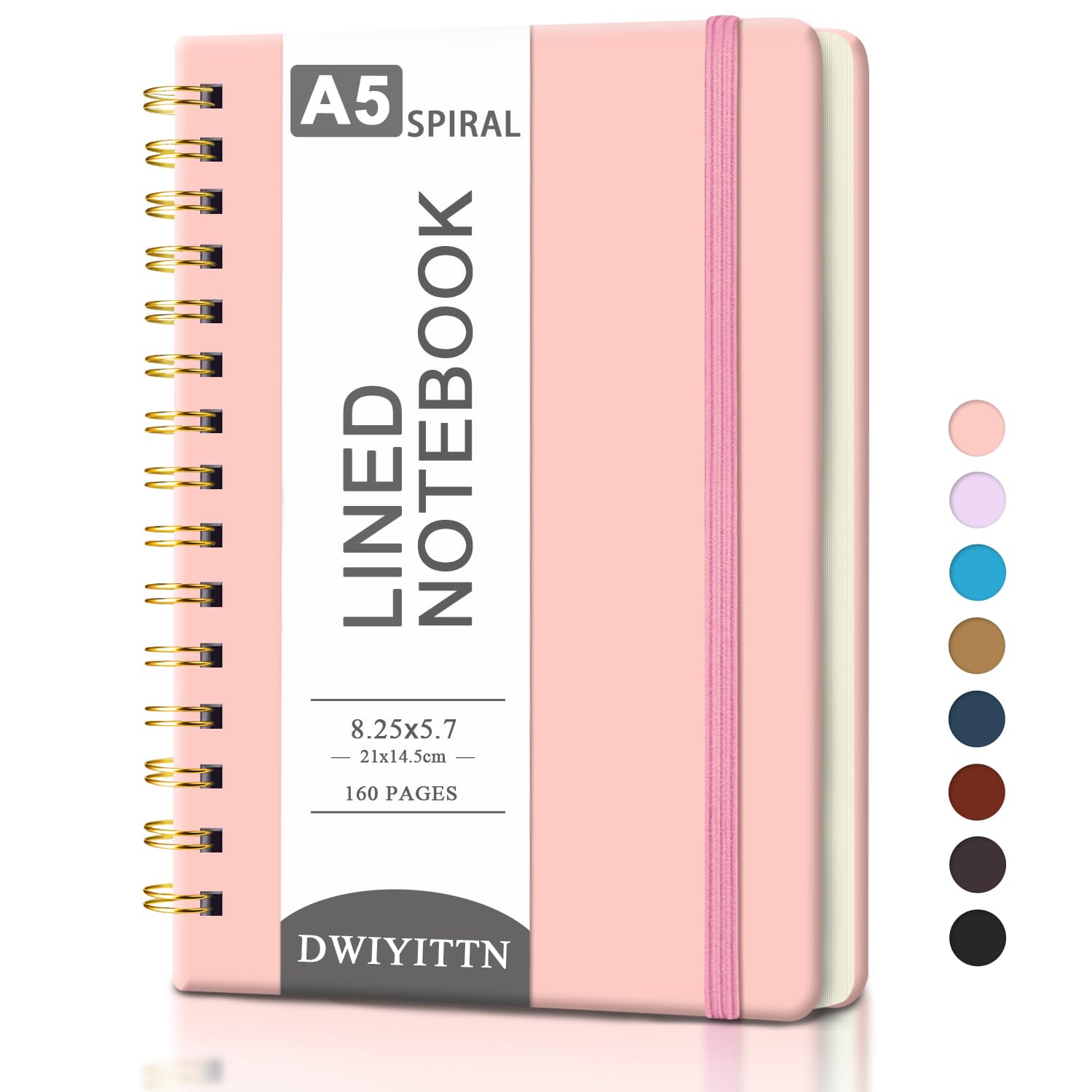 Spiral Notebook A5, 8.27 x5.7" Spiral Journal 160 Lined Hardcover Notebook Writing, Note Taking, Journaling, School, Work, Gift (Pink) image 6