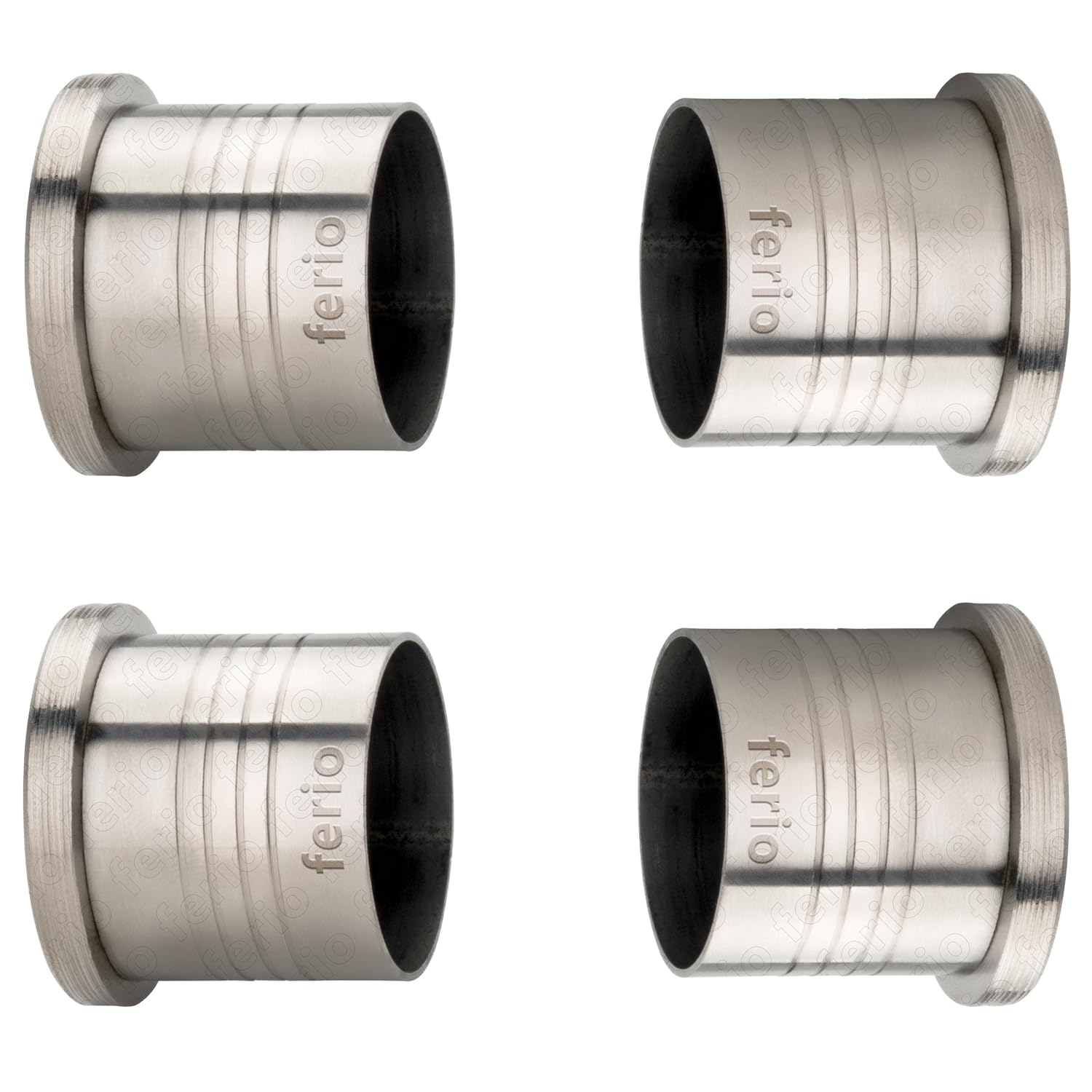 Ferio Curtain Rod Holders for 1 Inch Curtain Rod/Wall to Wall Bracket Set of 4 / Stainless Steel Curtain Accessories for Window Curtains and Door Curtains (Stainless Steel, Pack of 4)