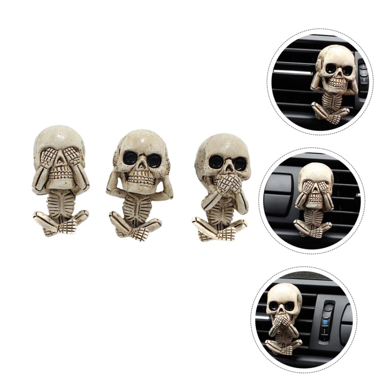 SOLUSTRE 12stücke Auto Luftventil Clips Süße Schädel-designs Für Halloween-dekoration Und Aromatherapie Im Auto Kompatibel Mit Meisten Lüftungsschlitzen Leicht Und