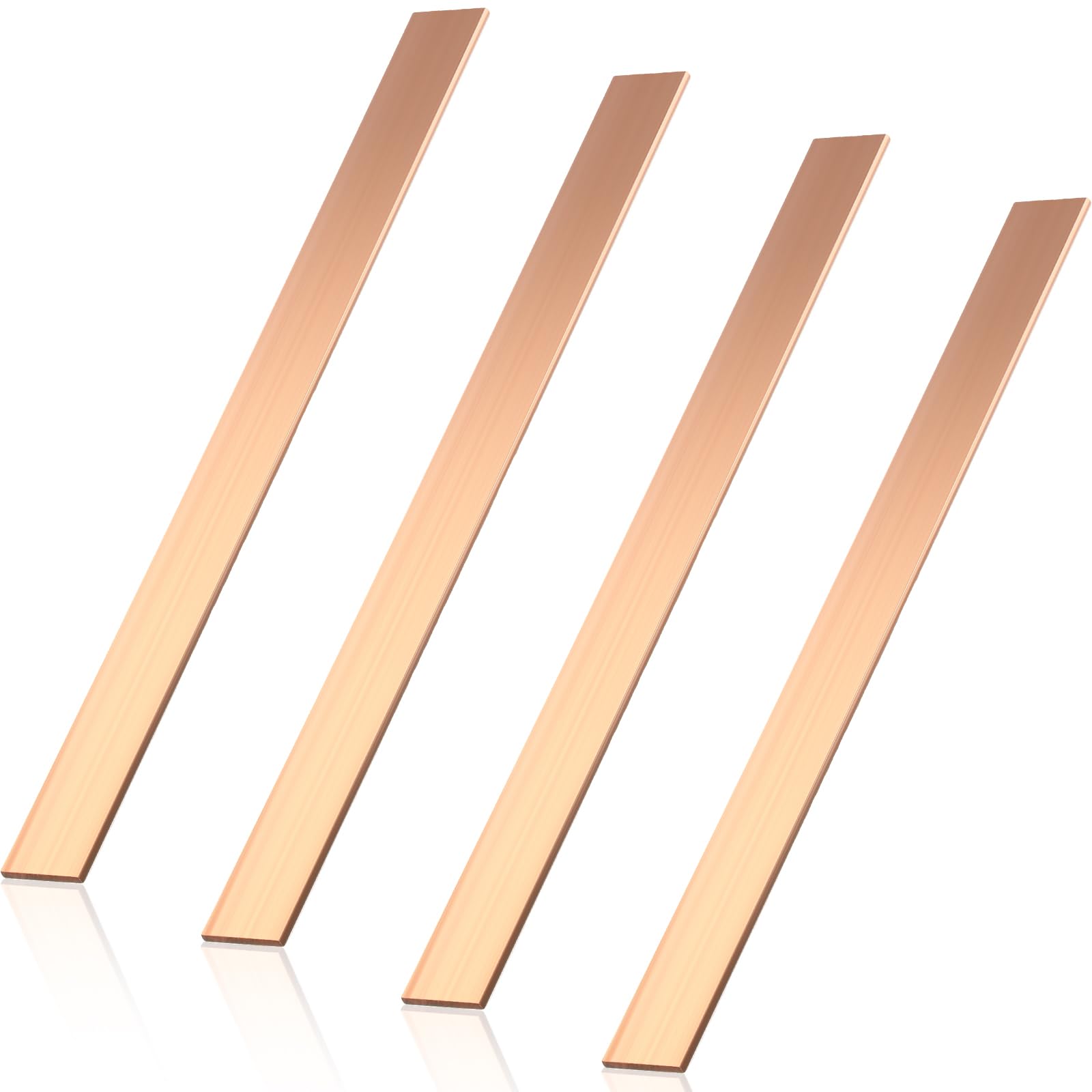 Gisafai 4 Pieces C110 Copper Flat Bar 1/8" x 1" x 12" Long Solid Copper Bus Bar Stock Plate Mill Stock Bus Solid Metal Sheets for Crafting Jewelry Repairs Enameling Electrical