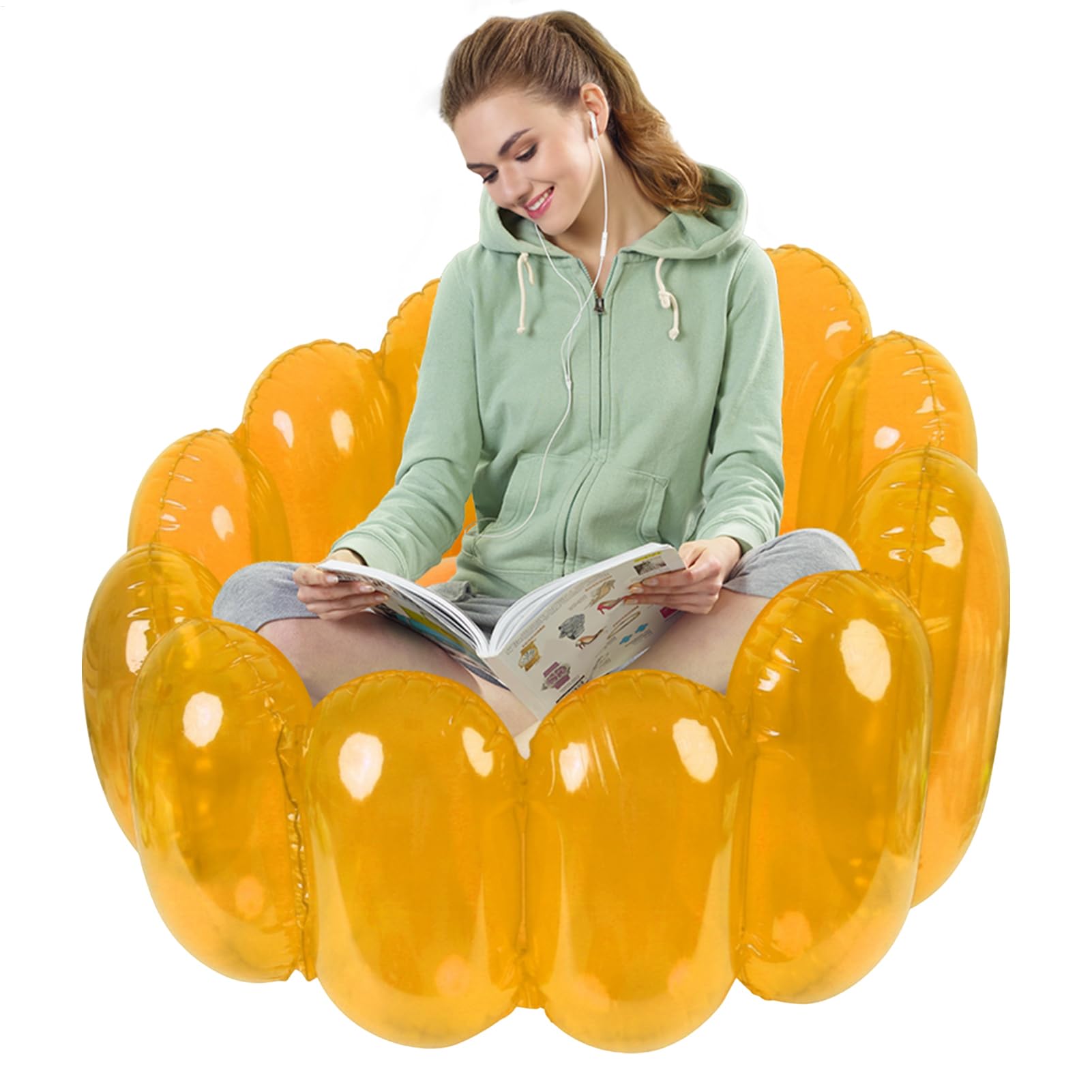 Sedia gonfiabile trasparente – Sedie gonfiabili in PVC trasparente | Sedia gonfiabile per salone, mobili gonfiabili, sedie cinematografiche per dormitorio, cortile, feste ed eventi