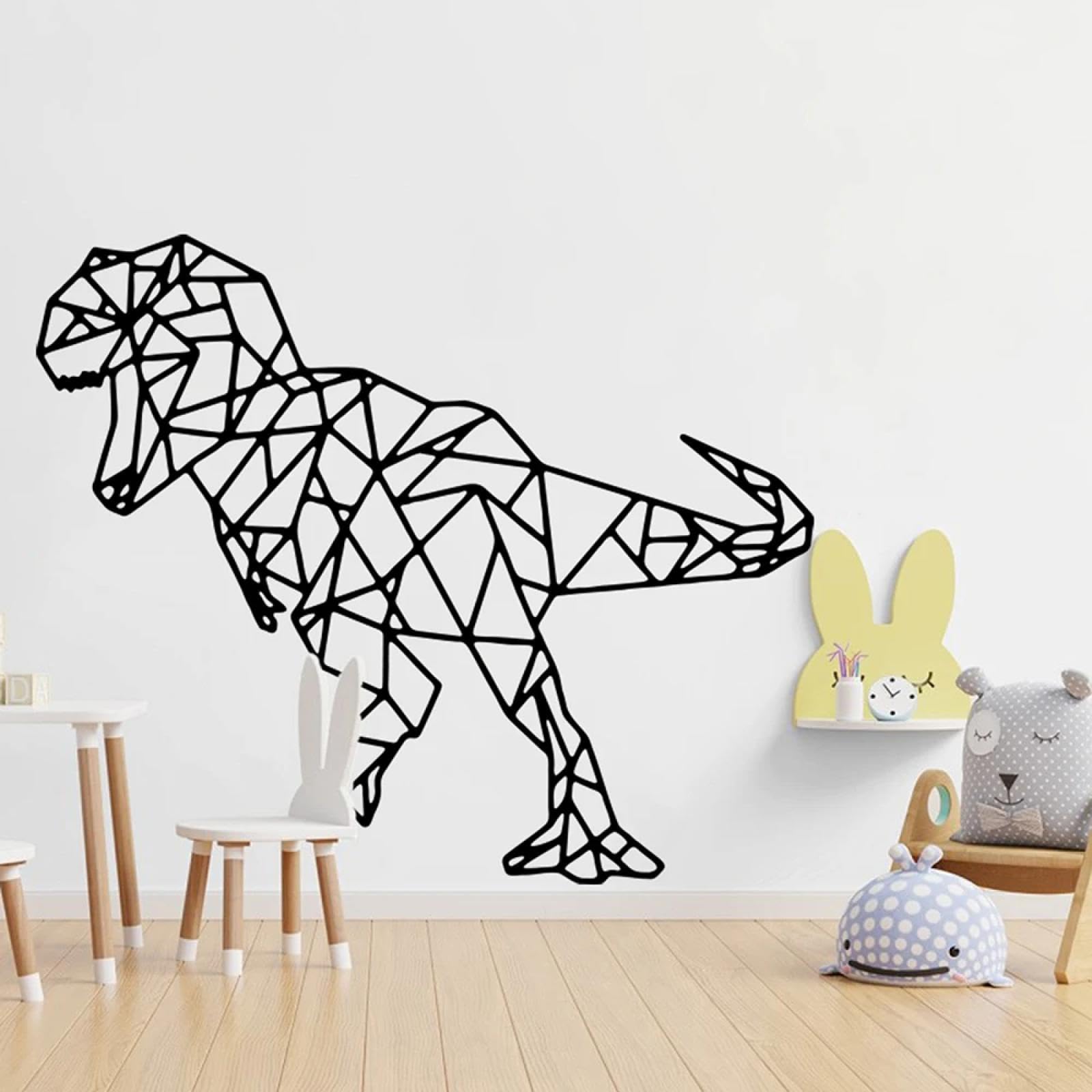 WEIMEIJIE Geometric Tyrannosaurus Rex Dinosaur Animal Dinosaur Wall Stickers for Living Room, Playroom, and Children's Room