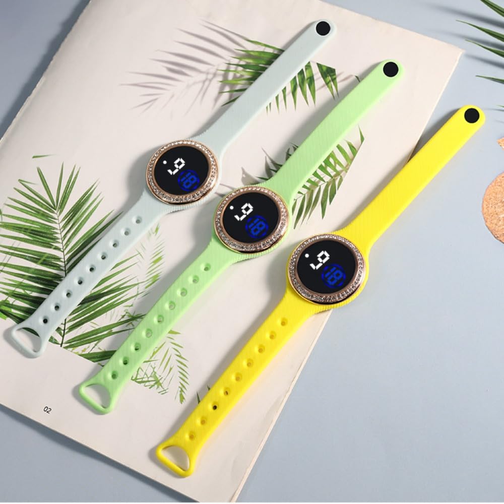 Paquete de 8 relojes de pulsera unisex con pantalla digital LED y pantalla táctil, correa de silicona, reloj deportivo al por mayor para hombres y mujeres