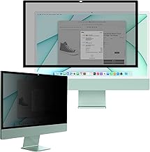 bersem Fully Removable Privacy Screen Protector Compatible with iMac 24 inch 2021 Monitor Privacy Screen for Apple Desktop Computer, Anti-Scratch UV-Blocking Privacy Screen Protector Filter