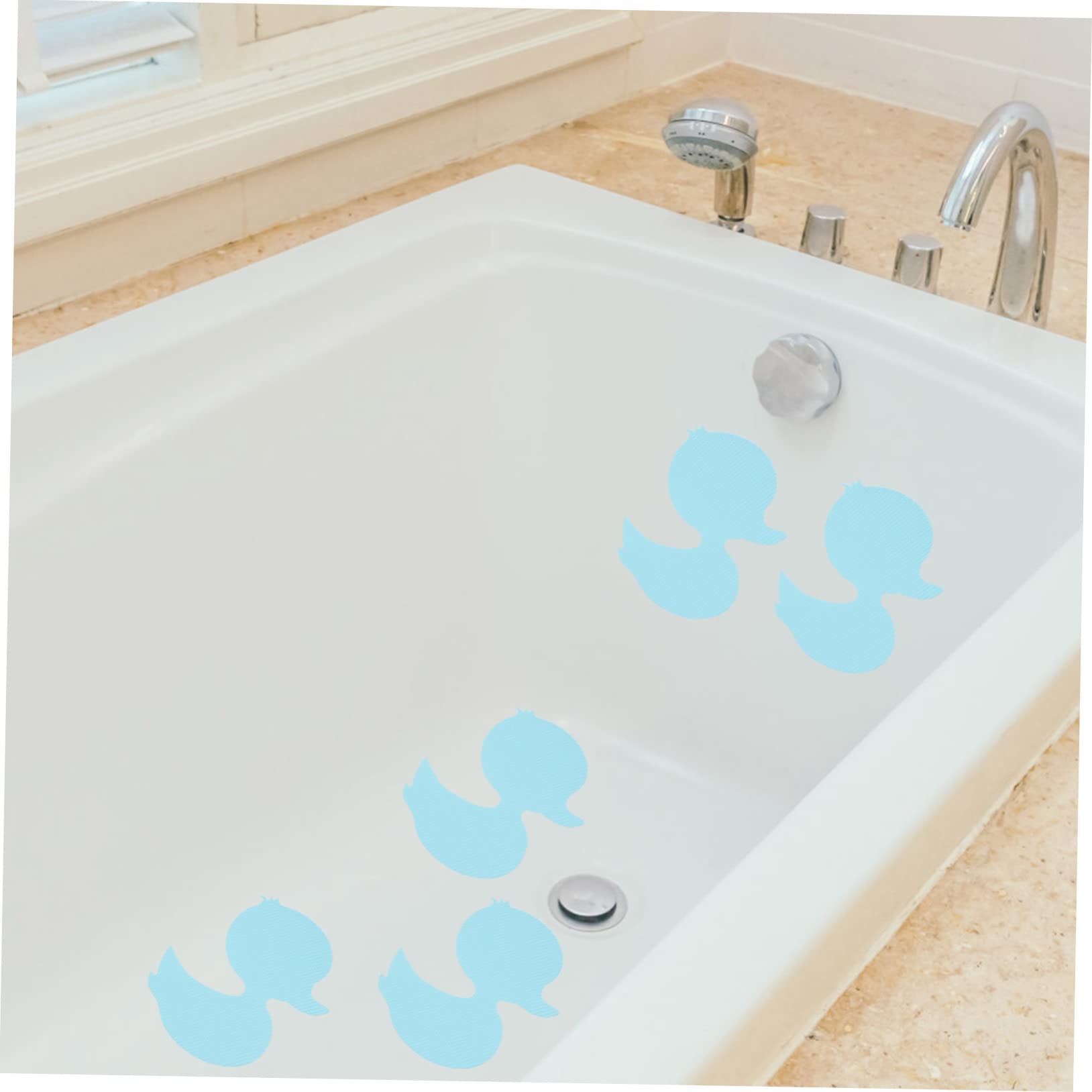 IMIKEYA 96piezas Pegatinas Antideslizantes para Bañera Autoadhesivas Diseño De Patito De Stickers De Baño Seguros y Efectivos para Prevenir Resbalones Ducha y Bañera
