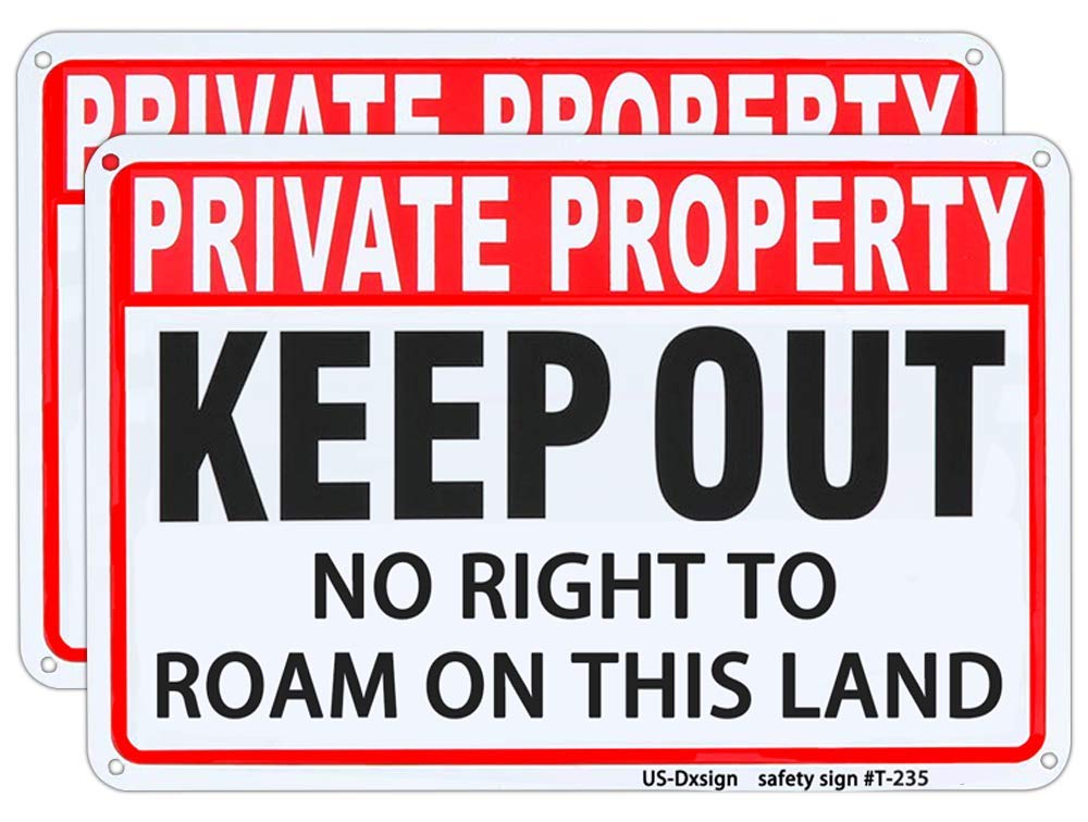Cartello con scritta Private Property Keep Out, 30 x 40 cm, in