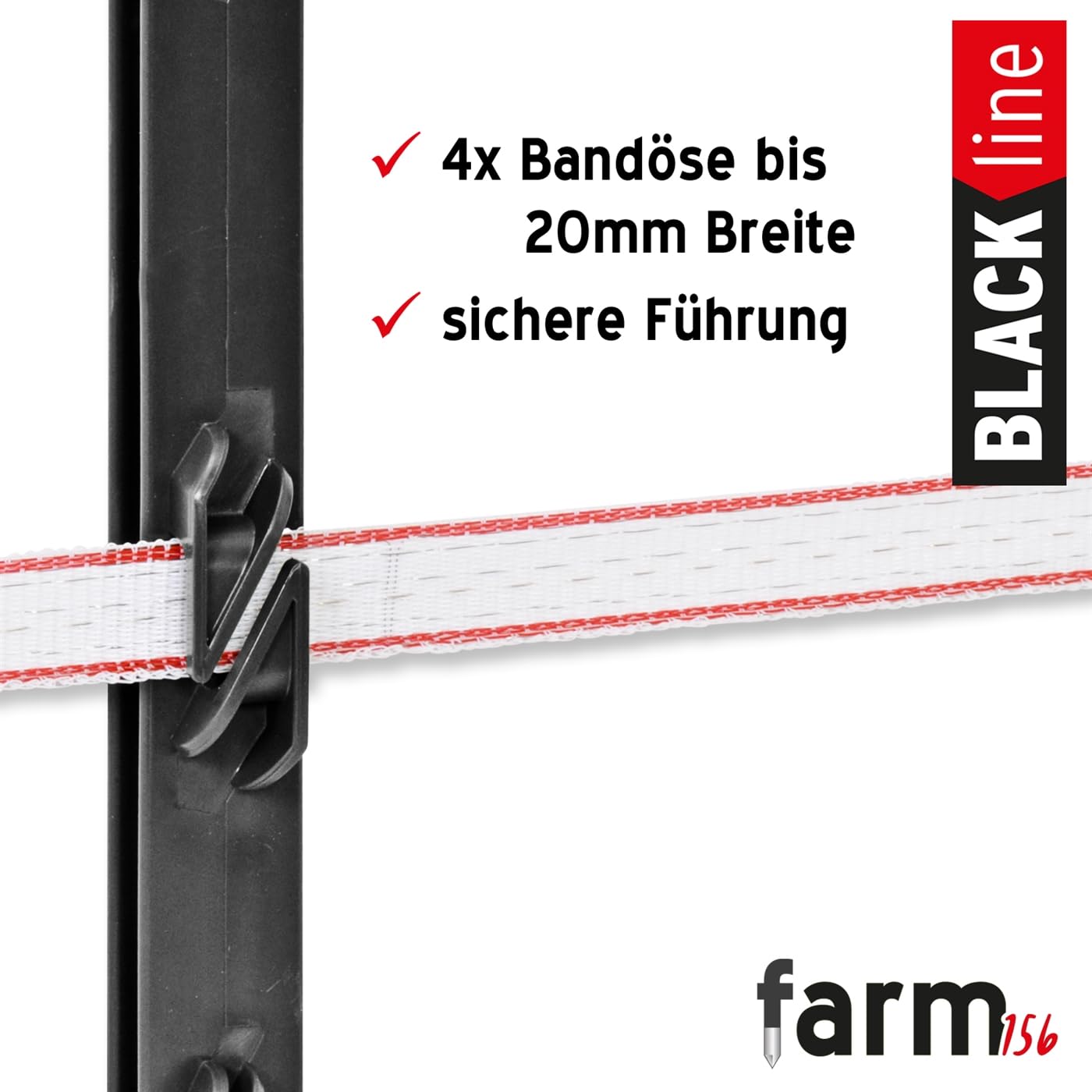 VOSS.farming 40x Weidezaunpfähle Kunststoff 156cm schwarz 11 Ösen Weidezaunpfahl Kunststoffpfahl Weidezaun Aufstellpfahl Doppeltritt Pferde Ponys