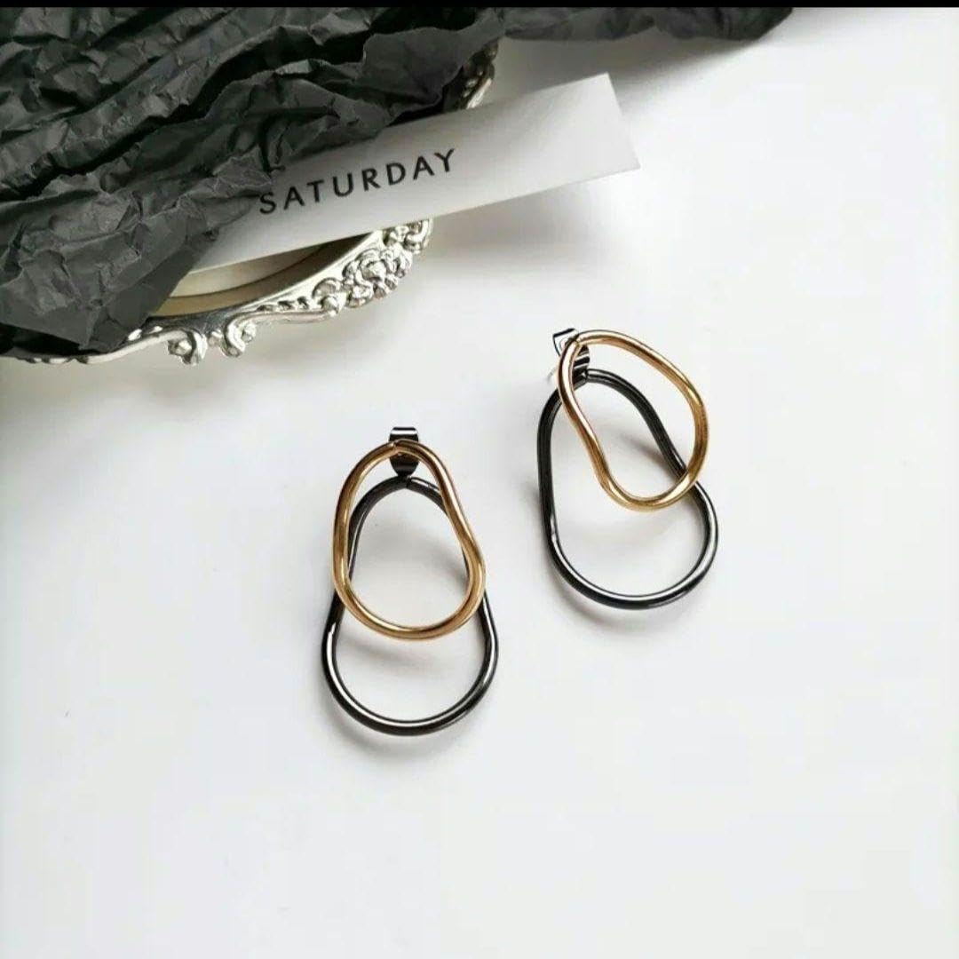 Amazon.co.jp: 海外 インポート ピアス モダン 大ぶり シルバー 