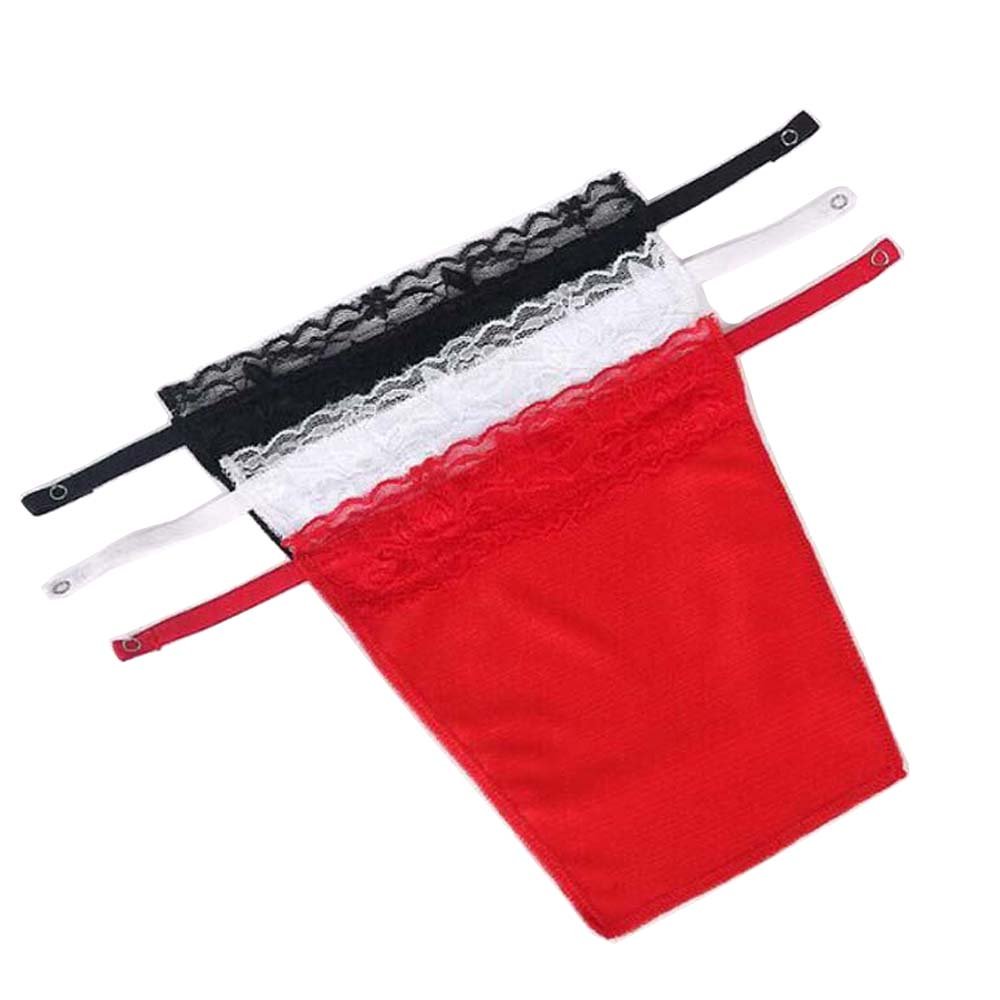 3Pcs Lady Lace Clip-on Mock Camisole Bra Insert Overlay Modesty Panel Vest Camisoles
