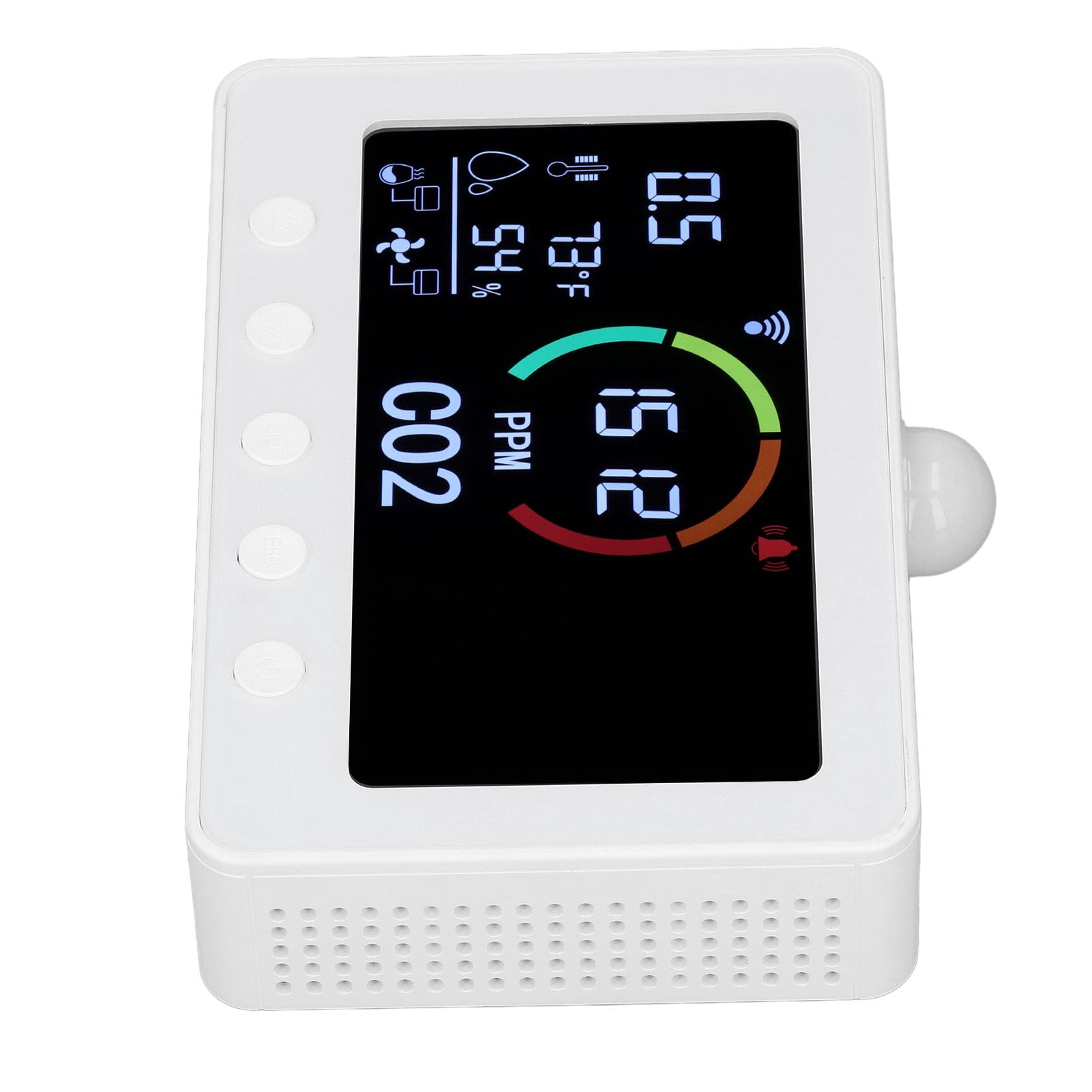 Detector de CO2, Monitoreo Remoto WiFi Pantalla LCD de 7 Pulgadas Salida de Señal de relé RS485 Monitor de CO2 DC12V 2A con Sensor de Luz para Fábrica (Enchufe de la UE)